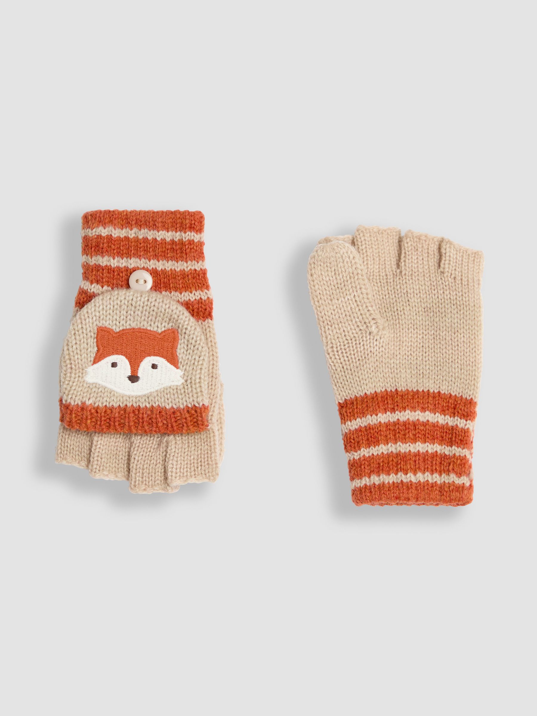 Natural Fox Novelty Mittens With Fingers - Image 2 of 3