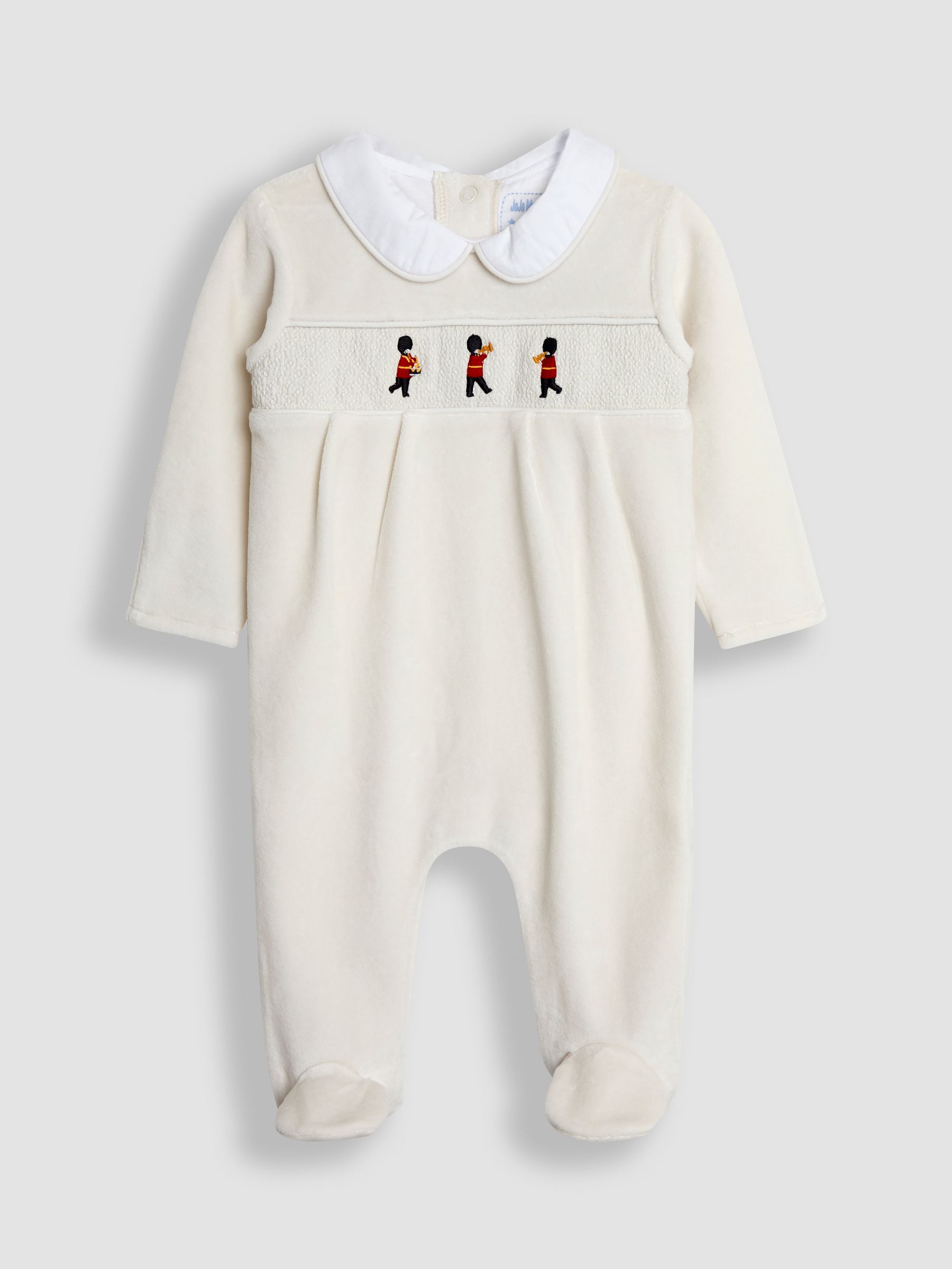 Grey London Guard Smocked Velour All-In-One - Image 1 of 3