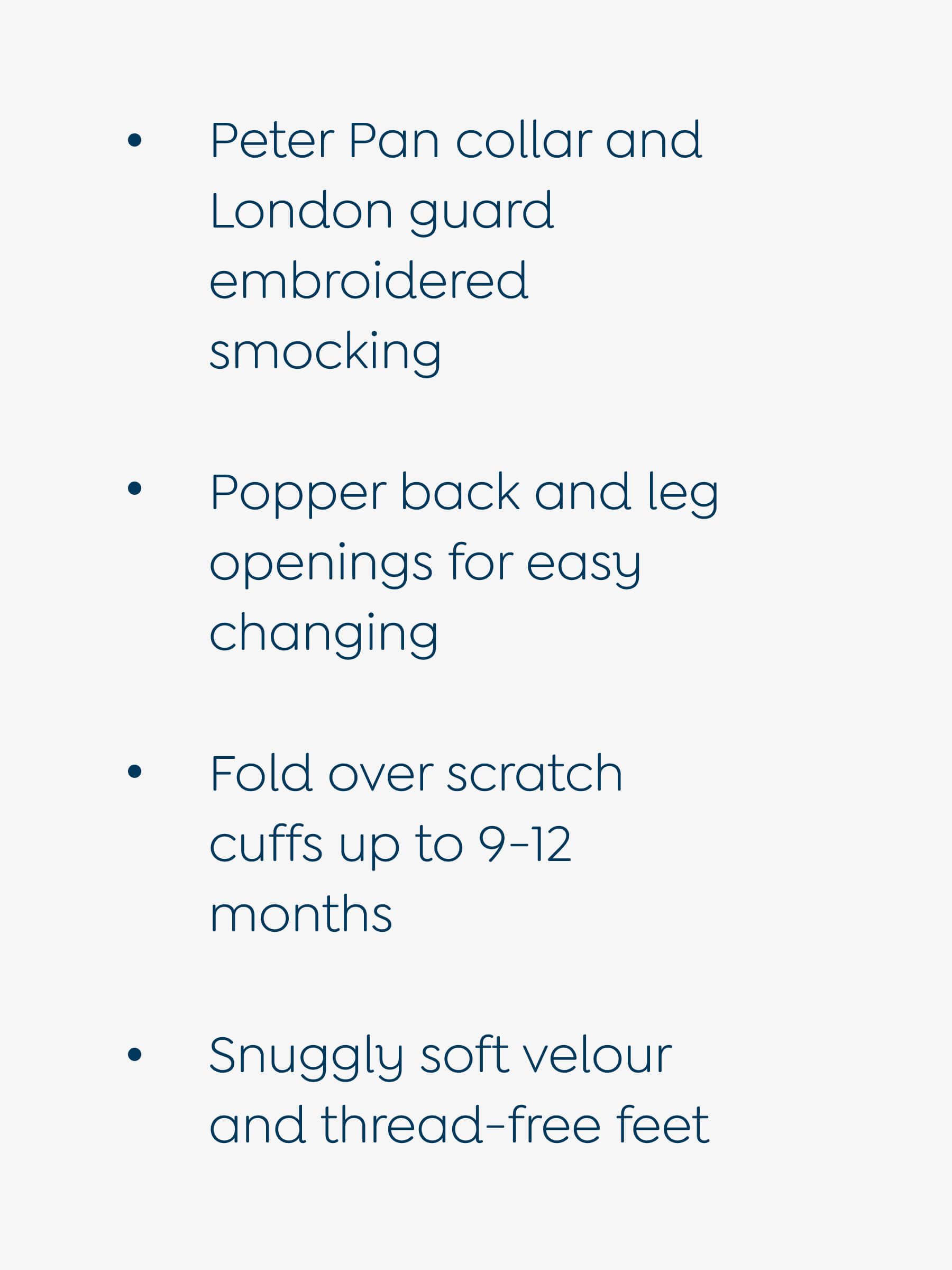 Grey London Guard Smocked Velour All-In-One - Image 4 of 5