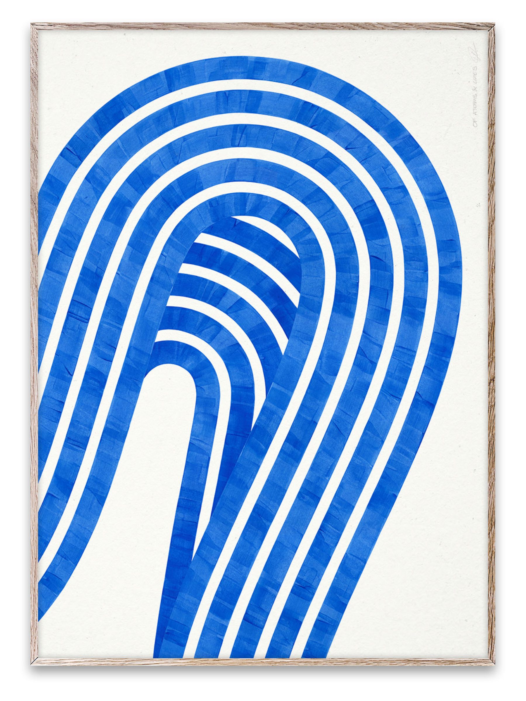 Paper Collective Blue Entropy Blue 01 Framed Wall Art Print in Natural Oak Frame - Image 4 of 4