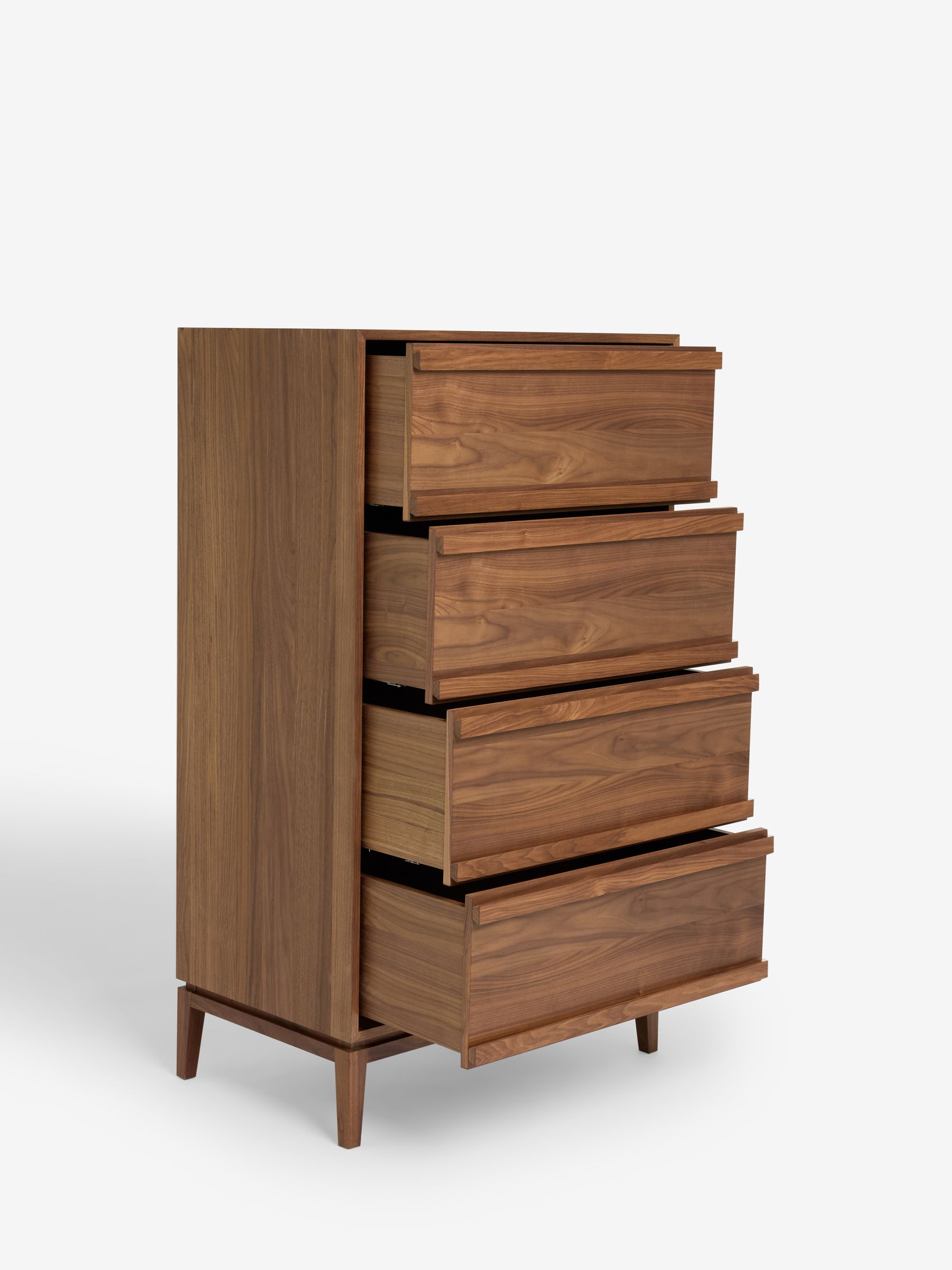 Jasper Conran London Brown 4 Drawer Tall Belgrave Walnut Chest of Drawers - Image 6 of 6