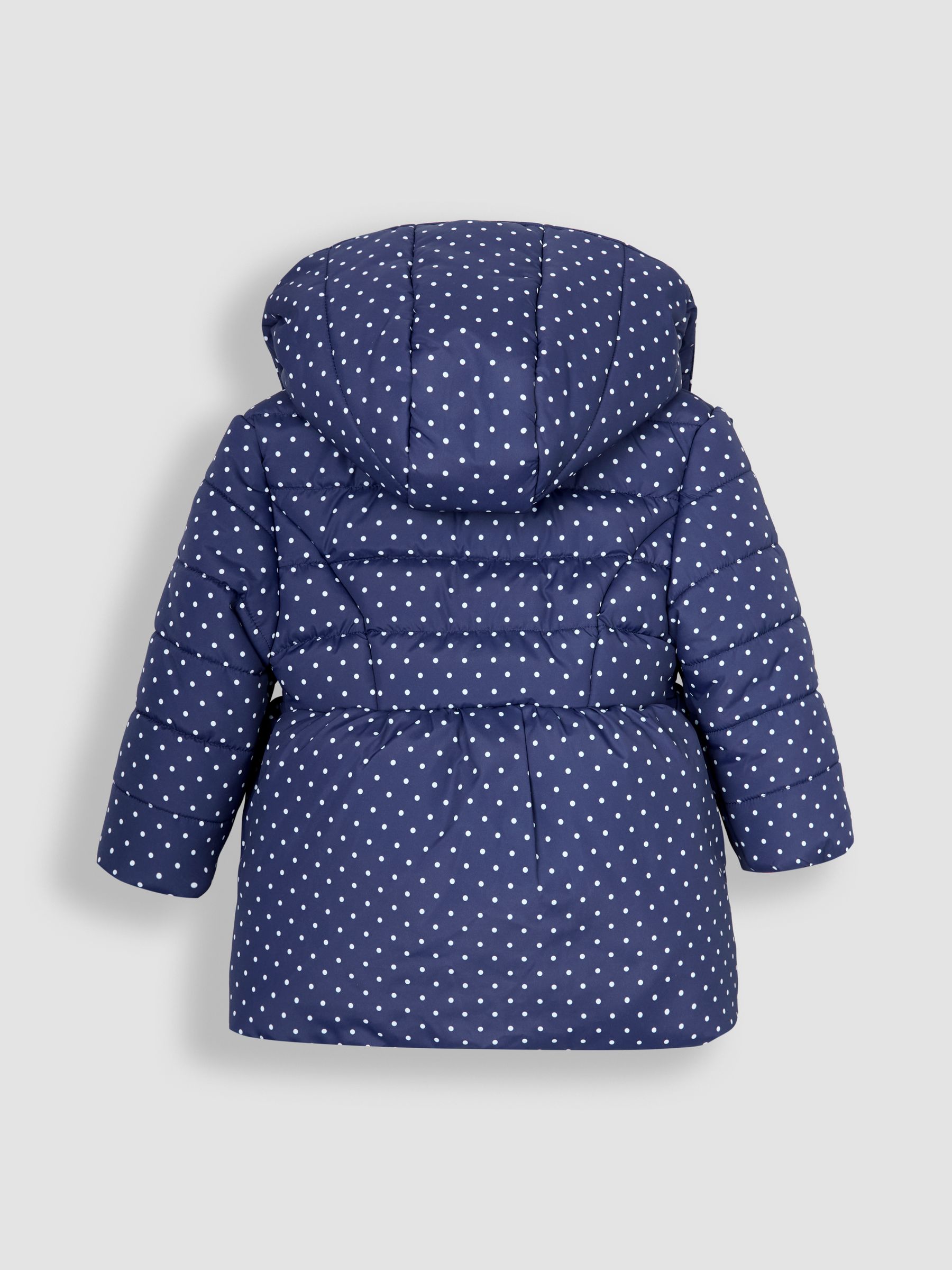 Navy White Dot Butterfly Puffer Jacket - Image 2 of 6