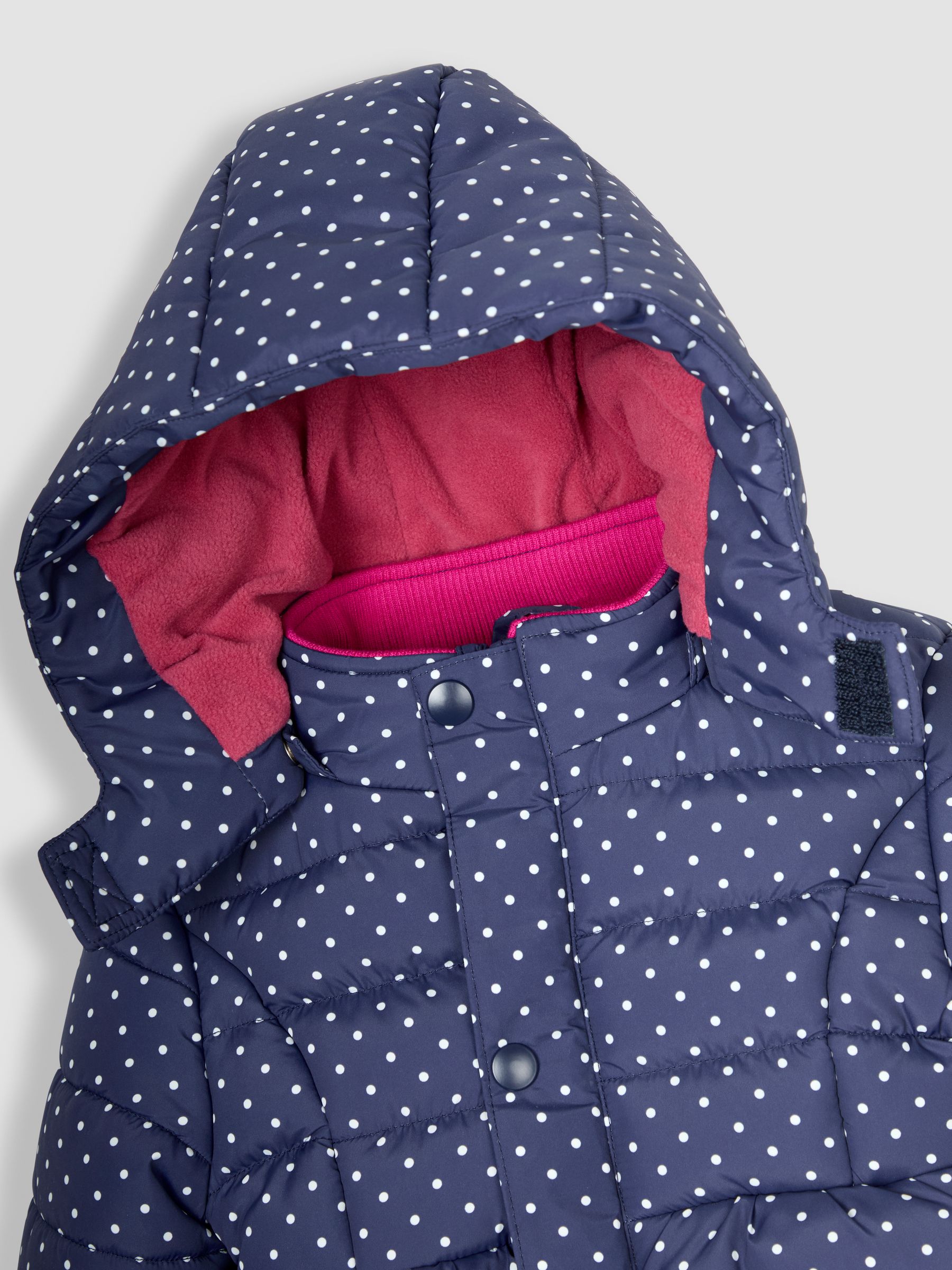Navy White Dot Butterfly Puffer Jacket - Image 4 of 6