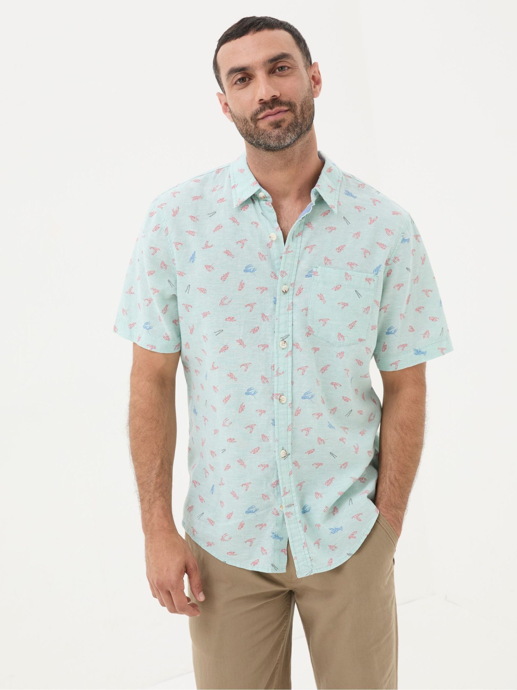 Blue Cracking Lobster Print Shirt - Image 1 of 6