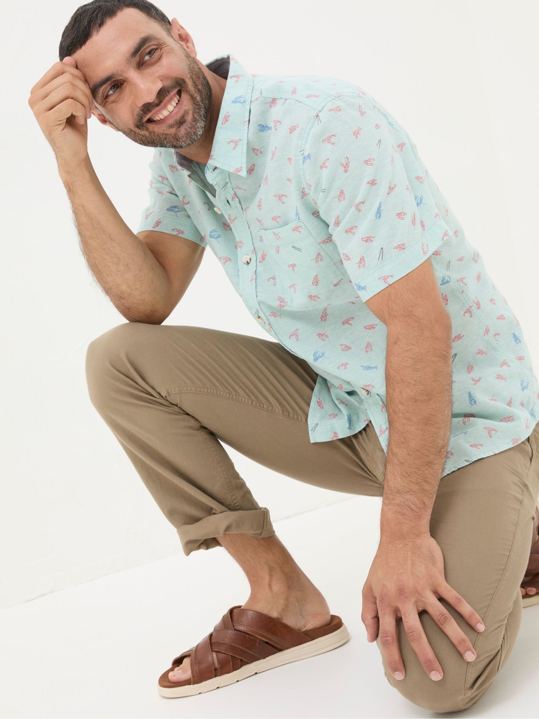Blue Cracking Lobster Print Shirt - Image 3 of 6