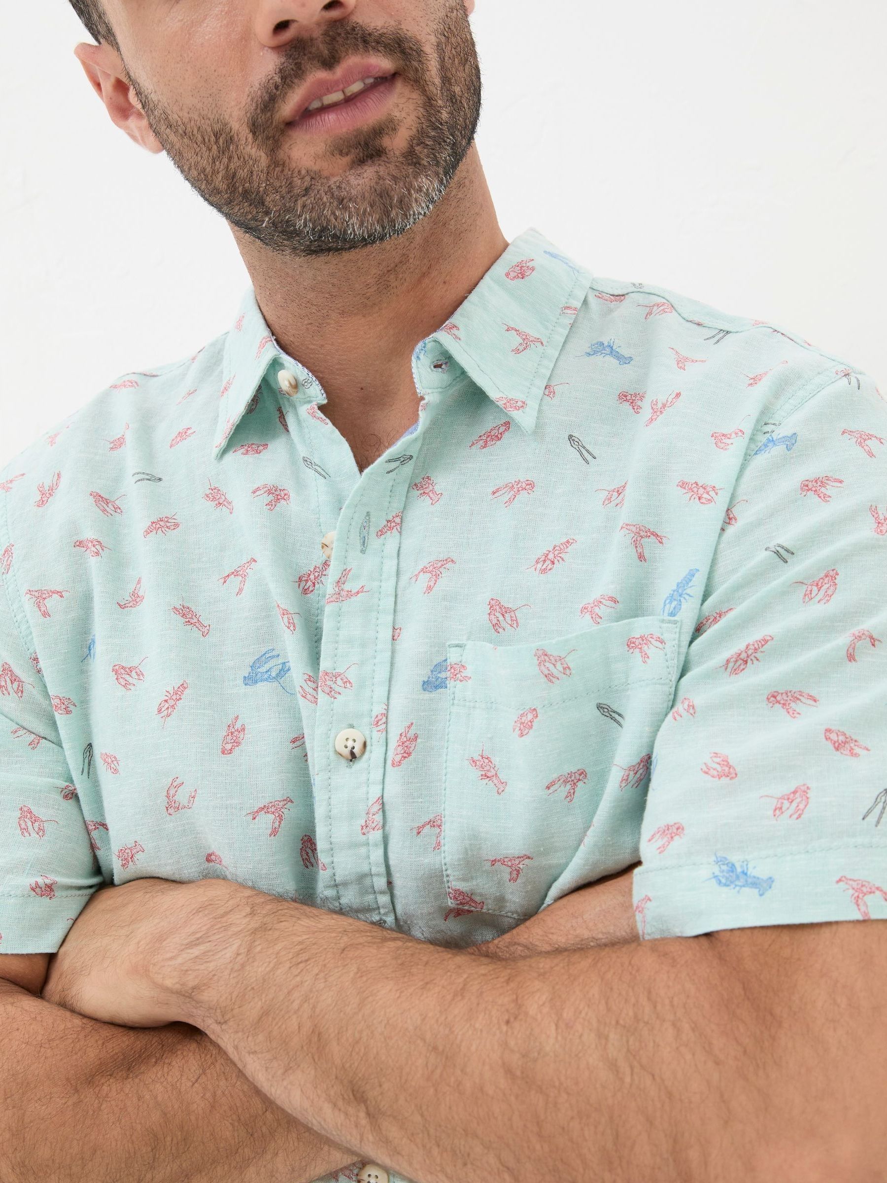 Blue Cracking Lobster Print Shirt - Image 4 of 6