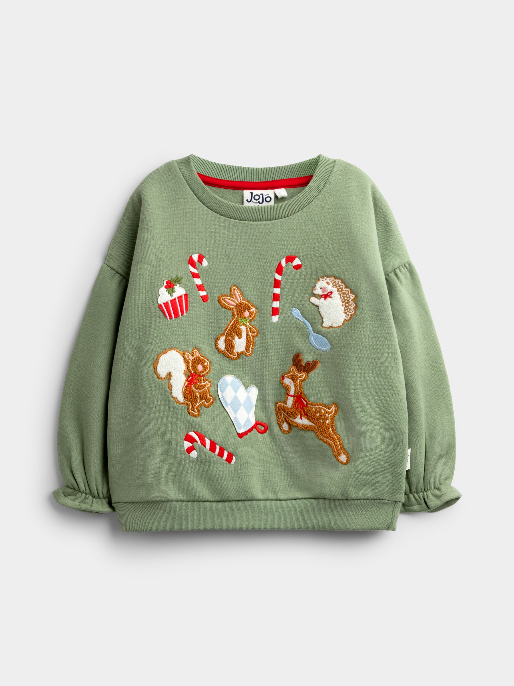 Sage Green Christmas Friends Appliqué Sweatshirt Jogger Set - Image 2 of 7 Sage Green Christmas Friends Appliqué Sweatshirt Jogger Set - Image 2 of 7