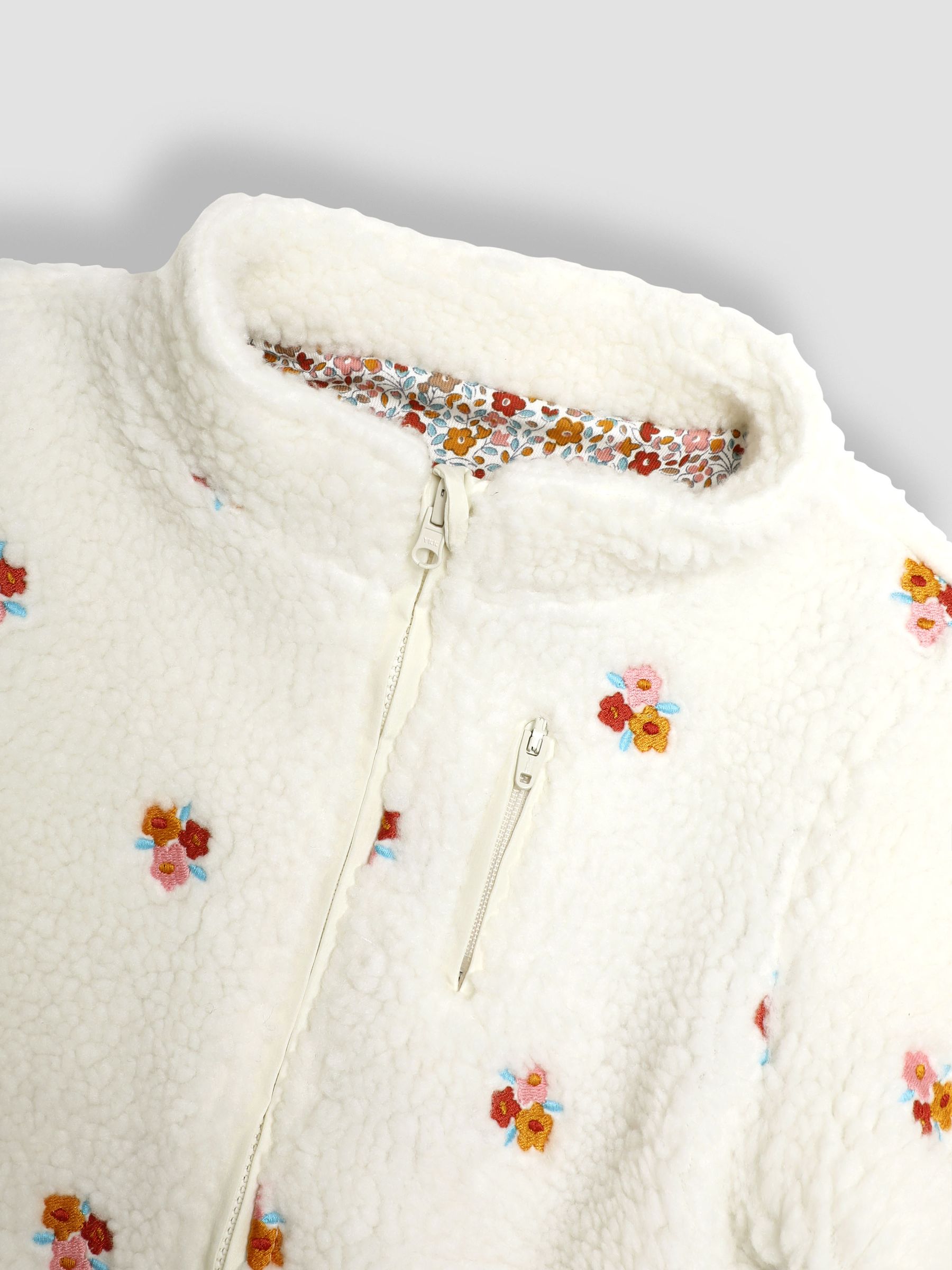 Cream Reversible Zip-Up Teddy Fleece - Image 5 of 6