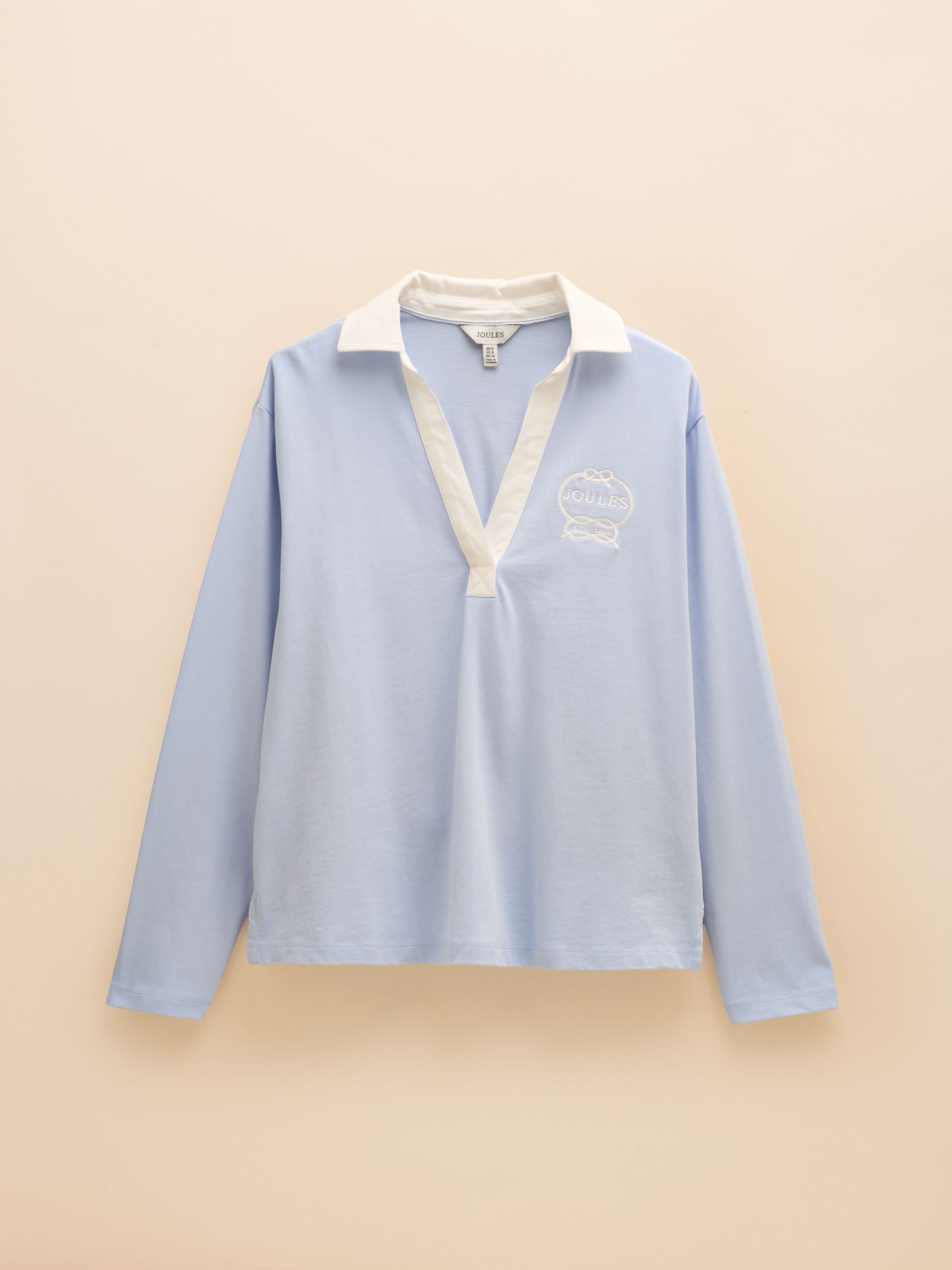Tallie Blue Long Sleeve Combed Cotton Collared Top - Image 7 of 7
