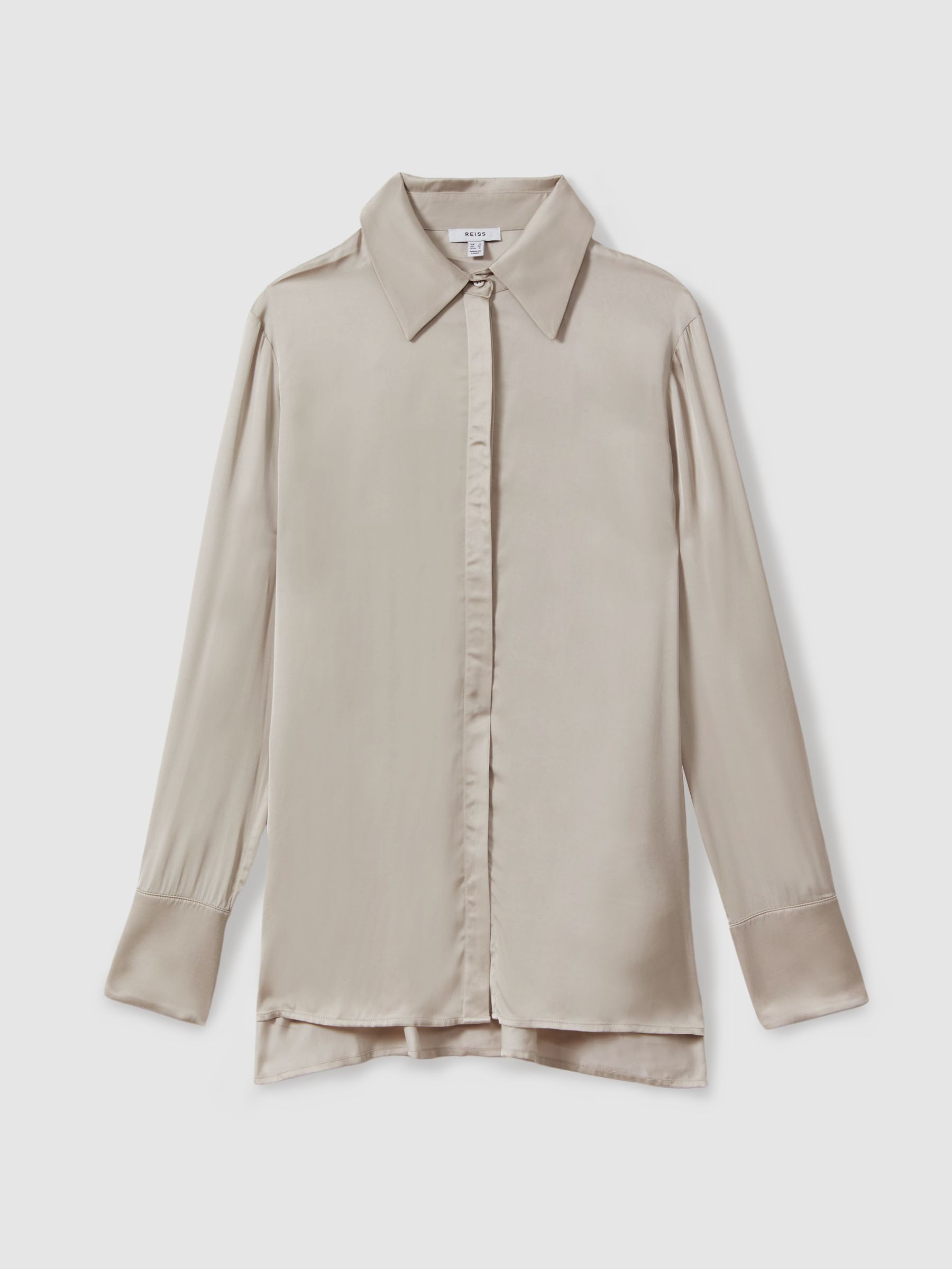 Fitted Layered Cuff Shirt in Stone - Image 2 of 5