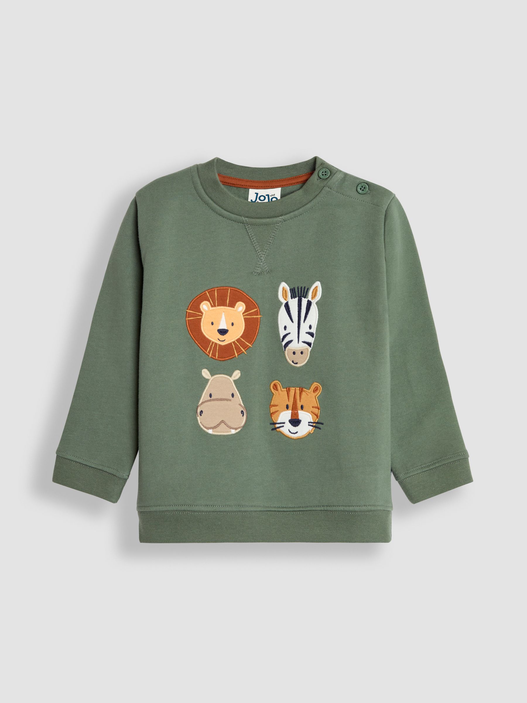 Khaki Safari Friends Applique Sweatshirt - Image 1 of 3