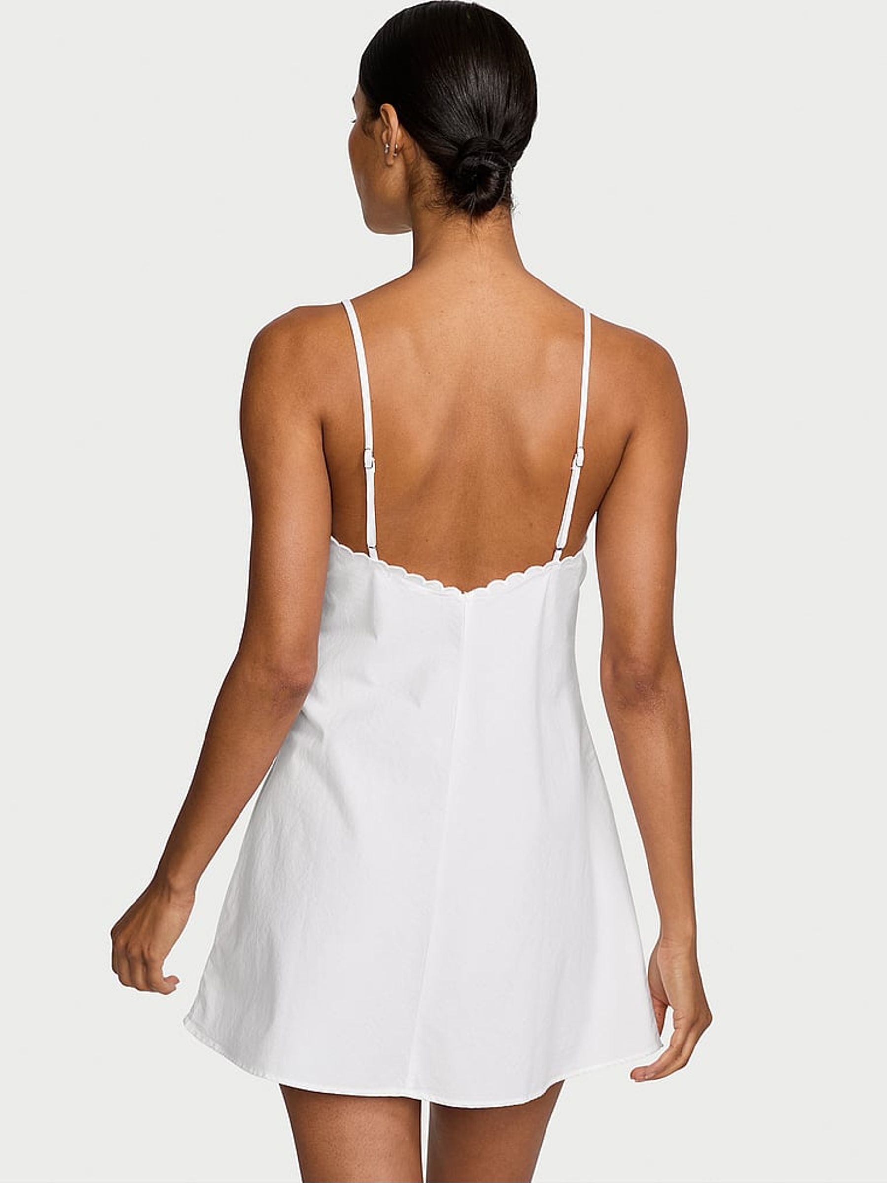 White Cotton Eyelit Slip Dress - Image 2 of 3