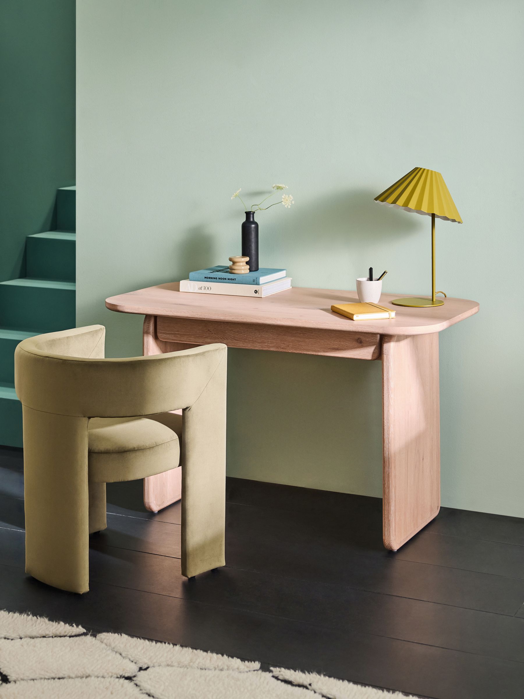 Nyla Desk in White Wash Oak - Image 1 of 4