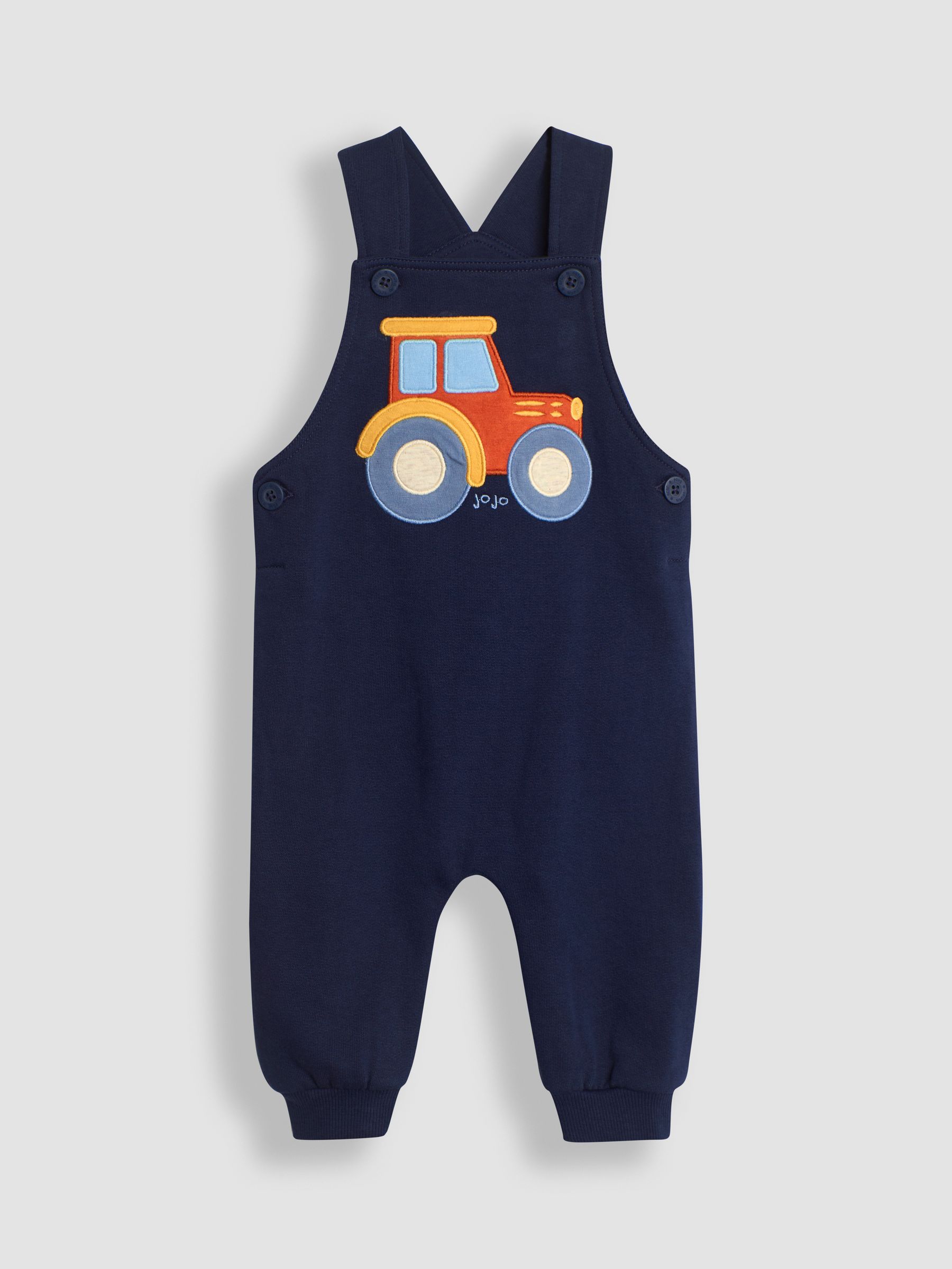 Navy Blue Tractor Appliqué Dungarees & Print Top Set - Image 2 of 6