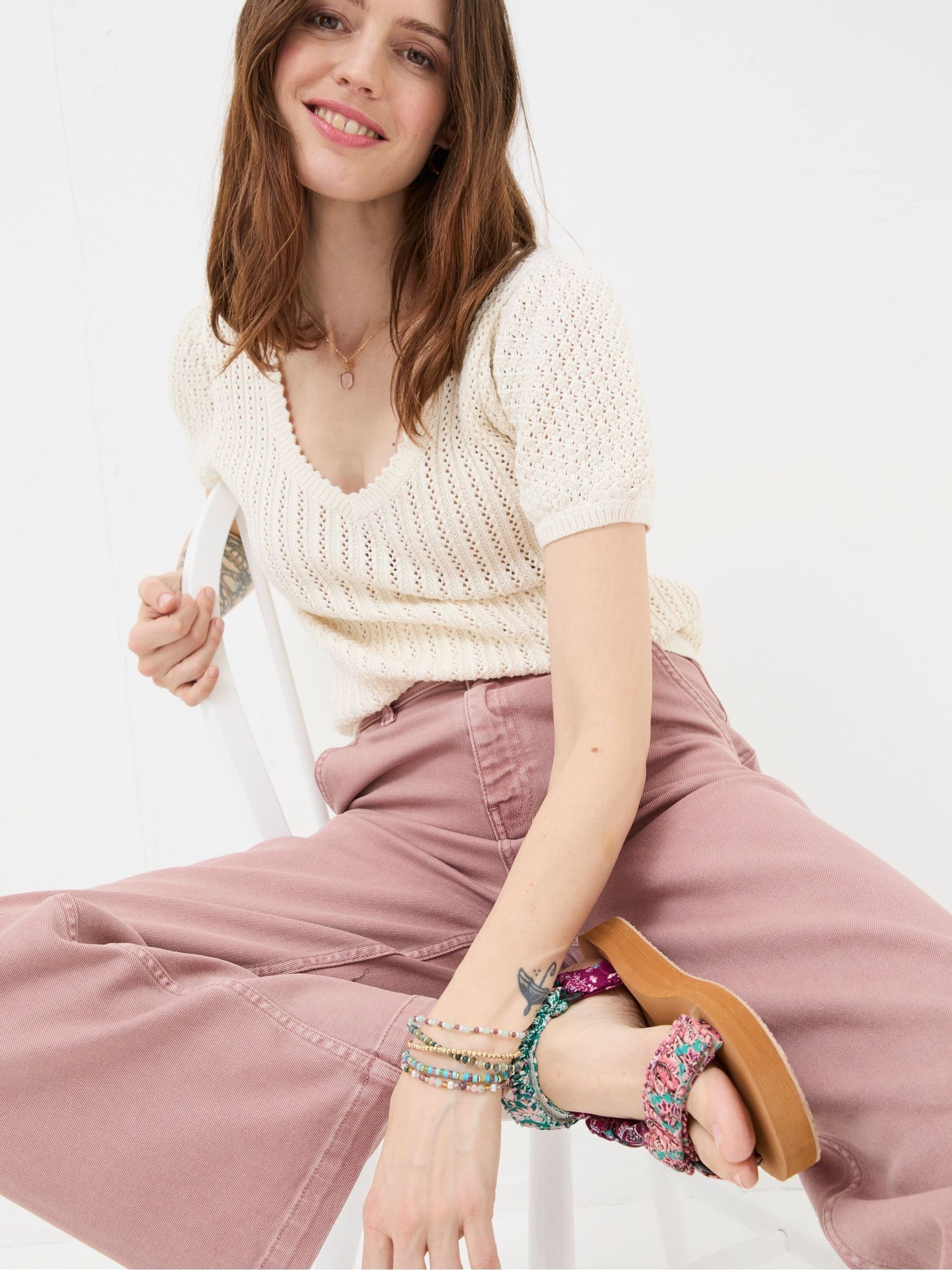 Cassie Pink Wide Leg Jeans - Image 5 of 6