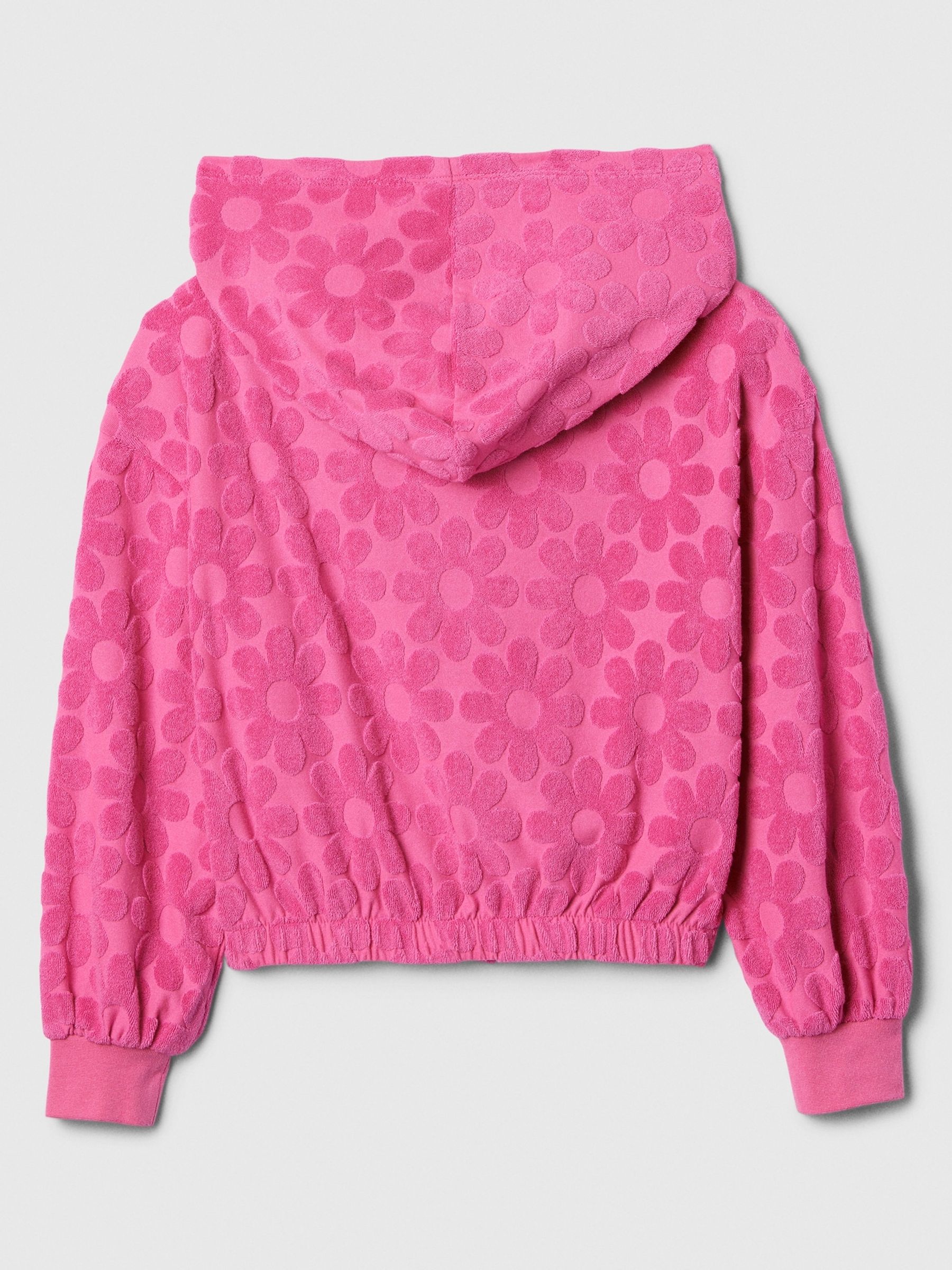 Pink Towel Zip Up Hoodie (4-13yrs) - Image 2 of 2