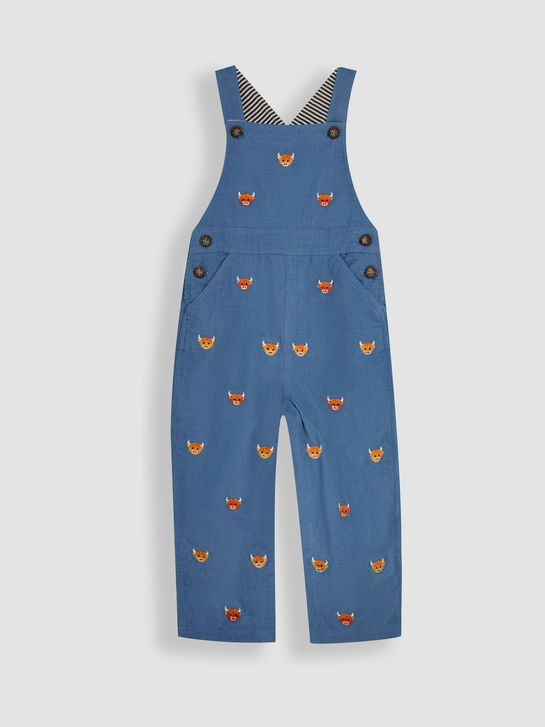 Denim Highland Cow Embroidered Dungarees And Top Set - Image 4 of 6