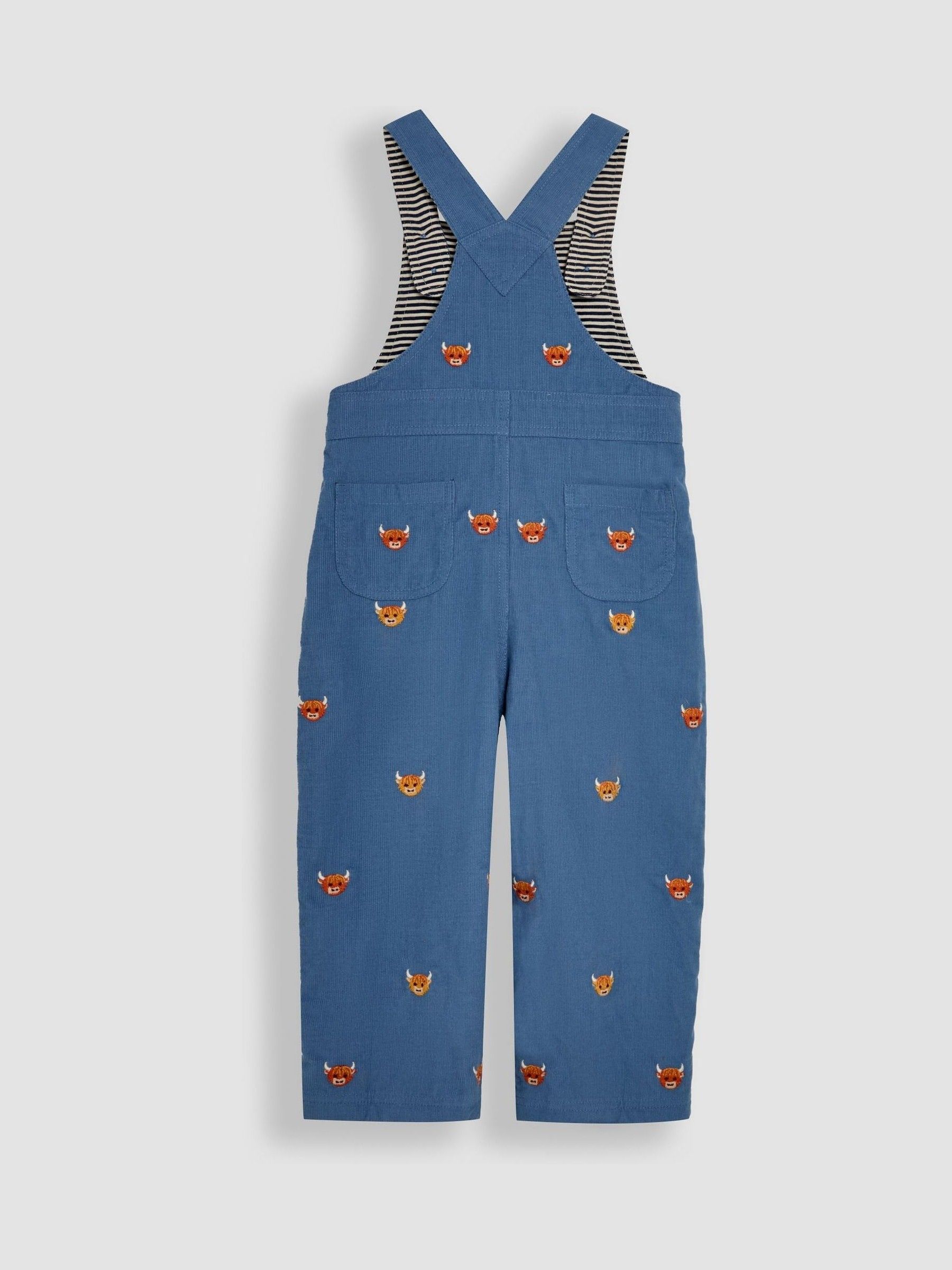Denim Highland Cow Embroidered Dungarees And Top Set - Image 5 of 6