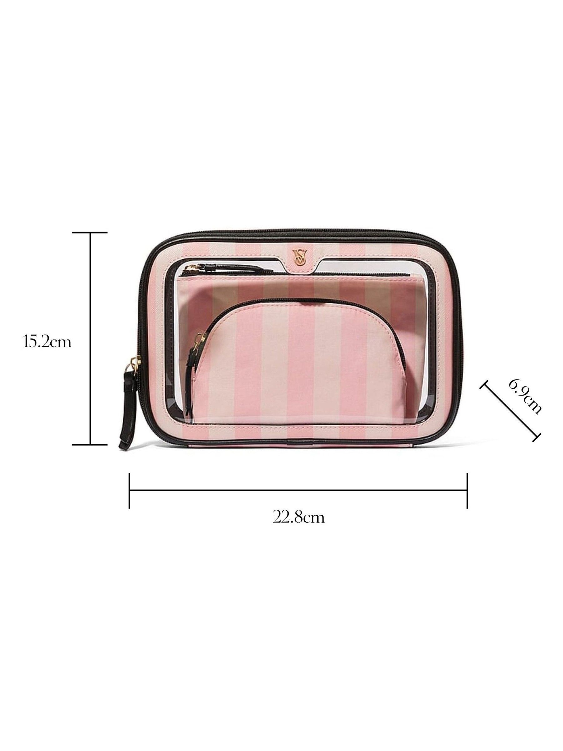 Iconic Stripe Pink Travel Trio Makeup Bag - Image 3 of 3