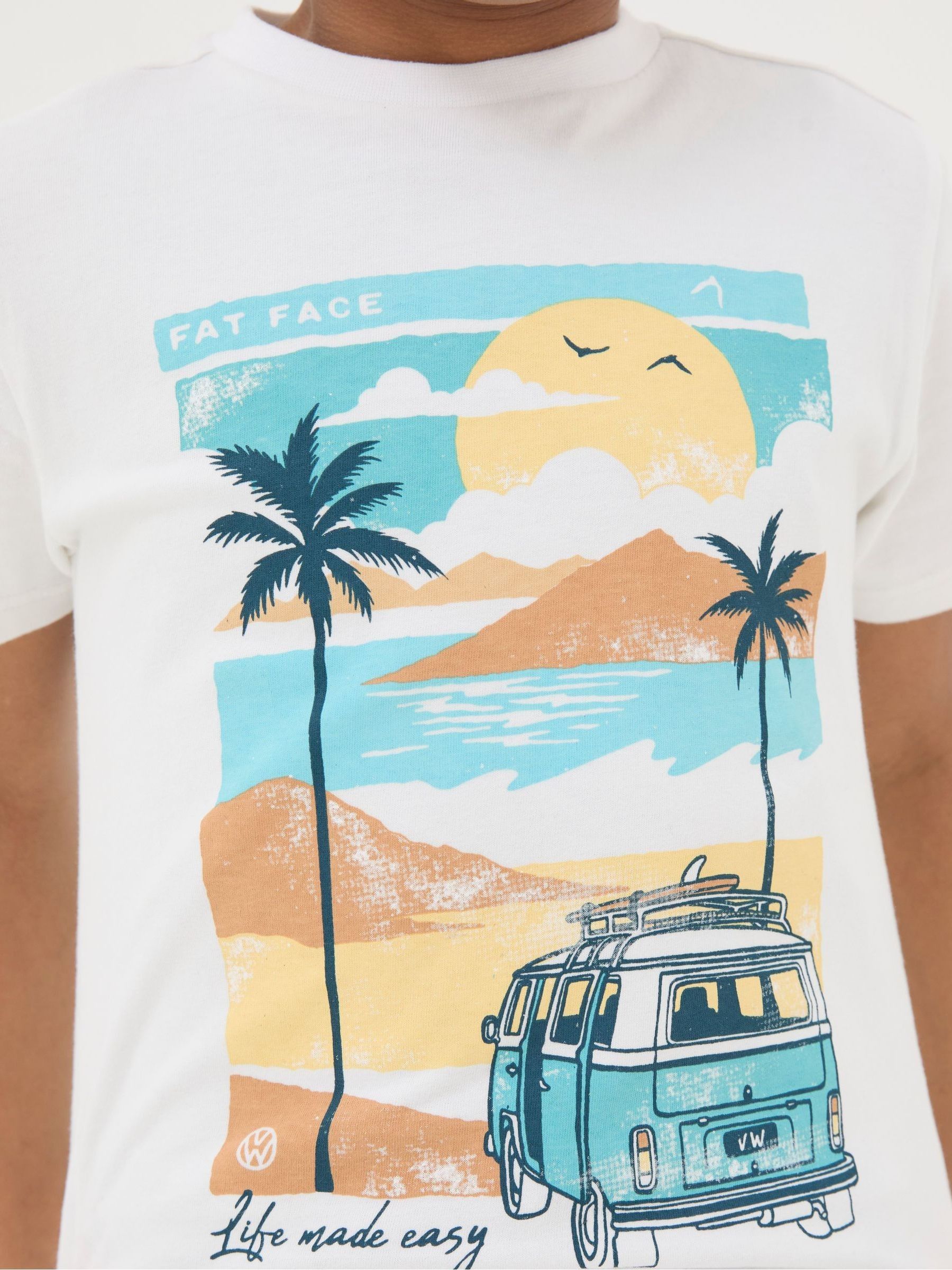White VW Summer Graphic T-Shirt - Image 3 of 4