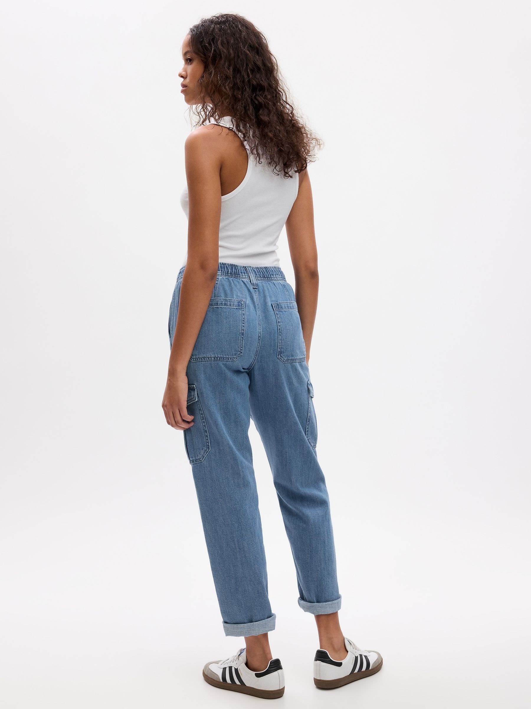 Blue Mid Rise Pull On Easy Jeans - Image 2 of 6