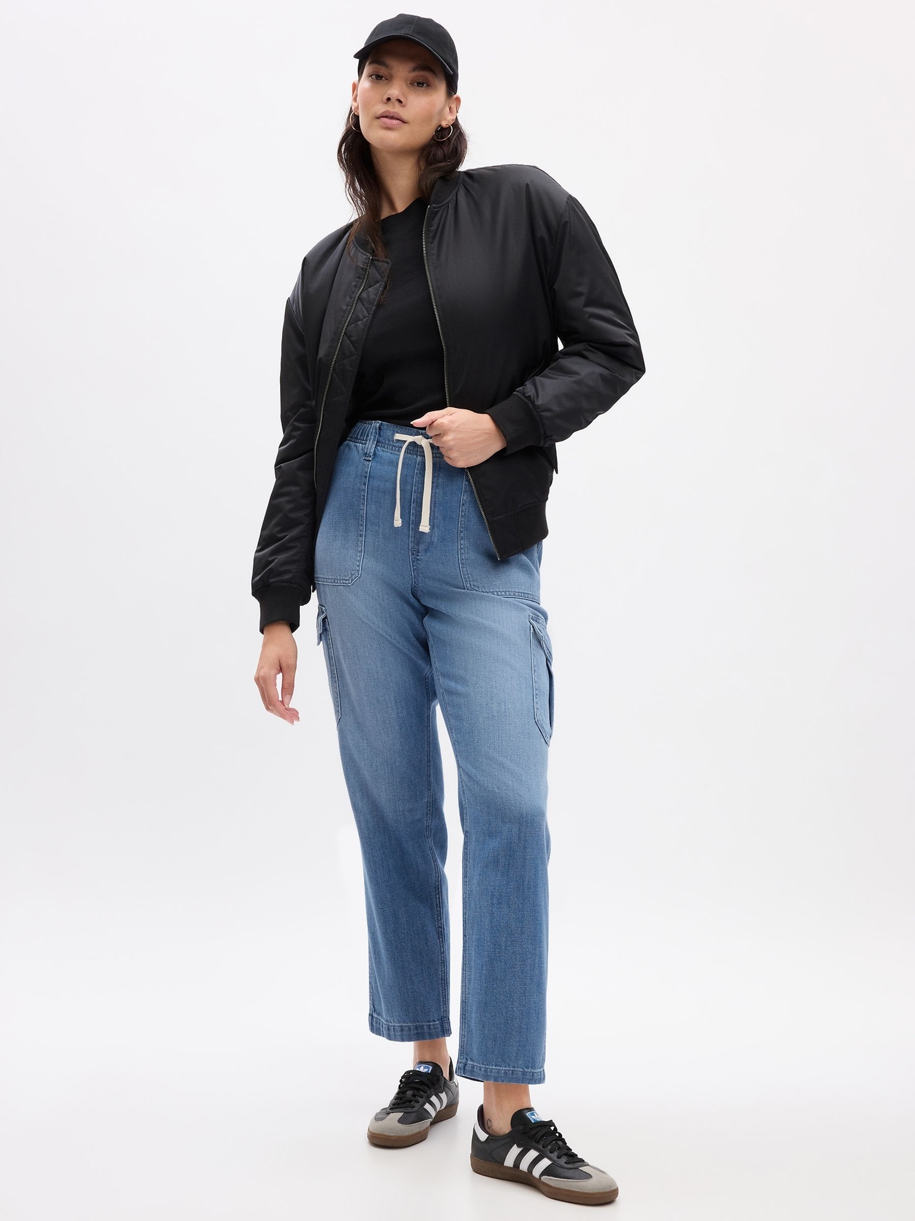 Blue Mid Rise Pull On Easy Jeans - Image 4 of 6