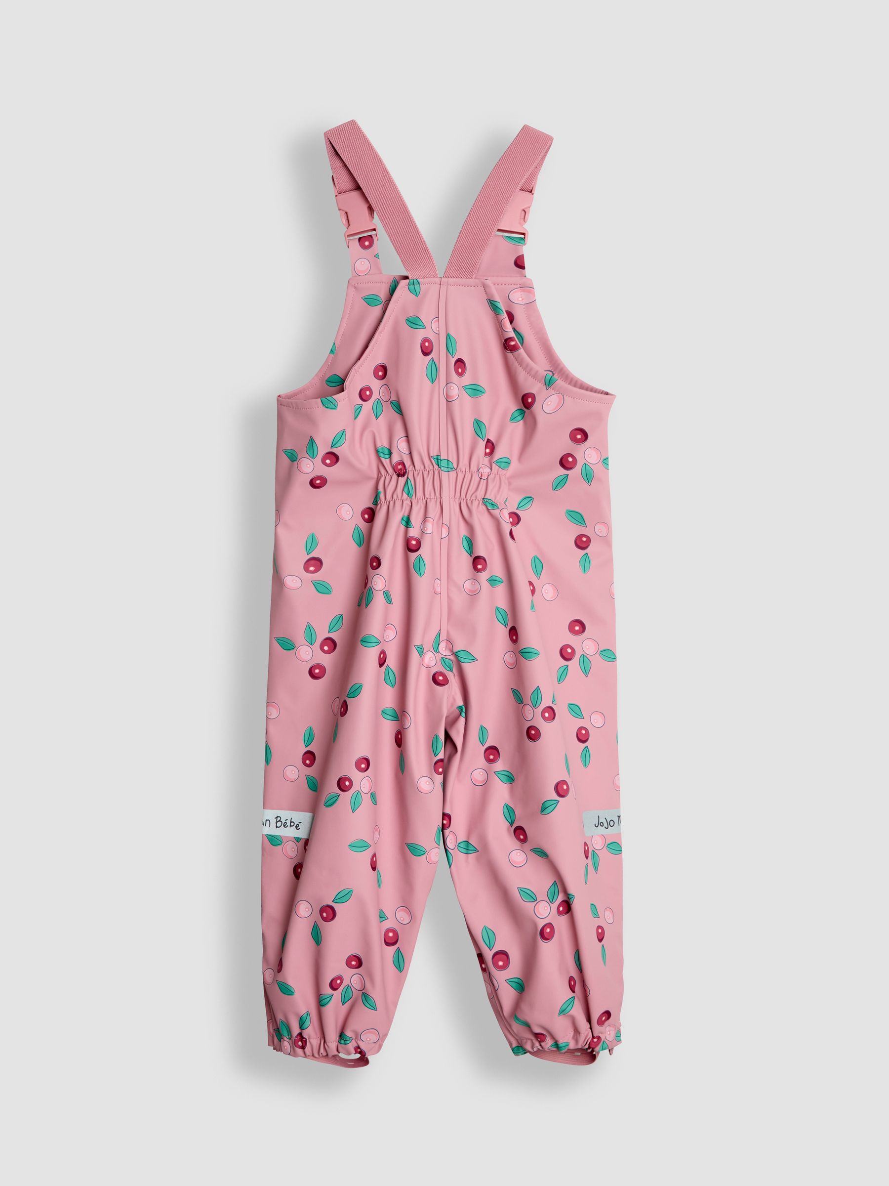 Pink Cherry Print Waterproof Dungarees - Image 2 of 3