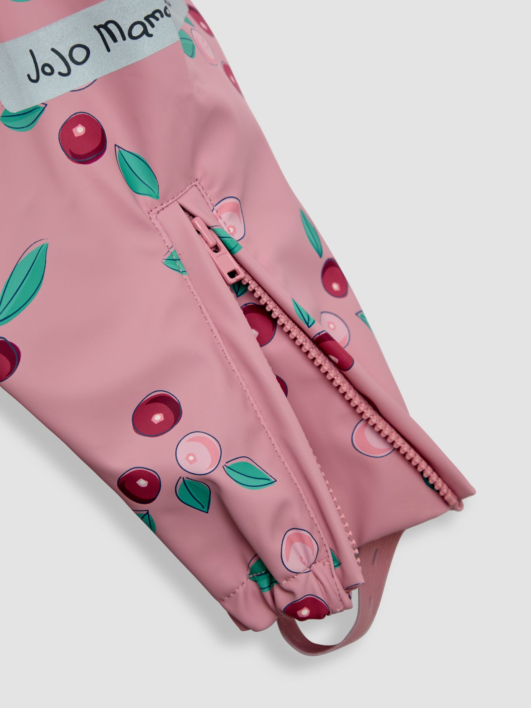 Pink Cherry Print Waterproof Dungarees - Image 3 of 3