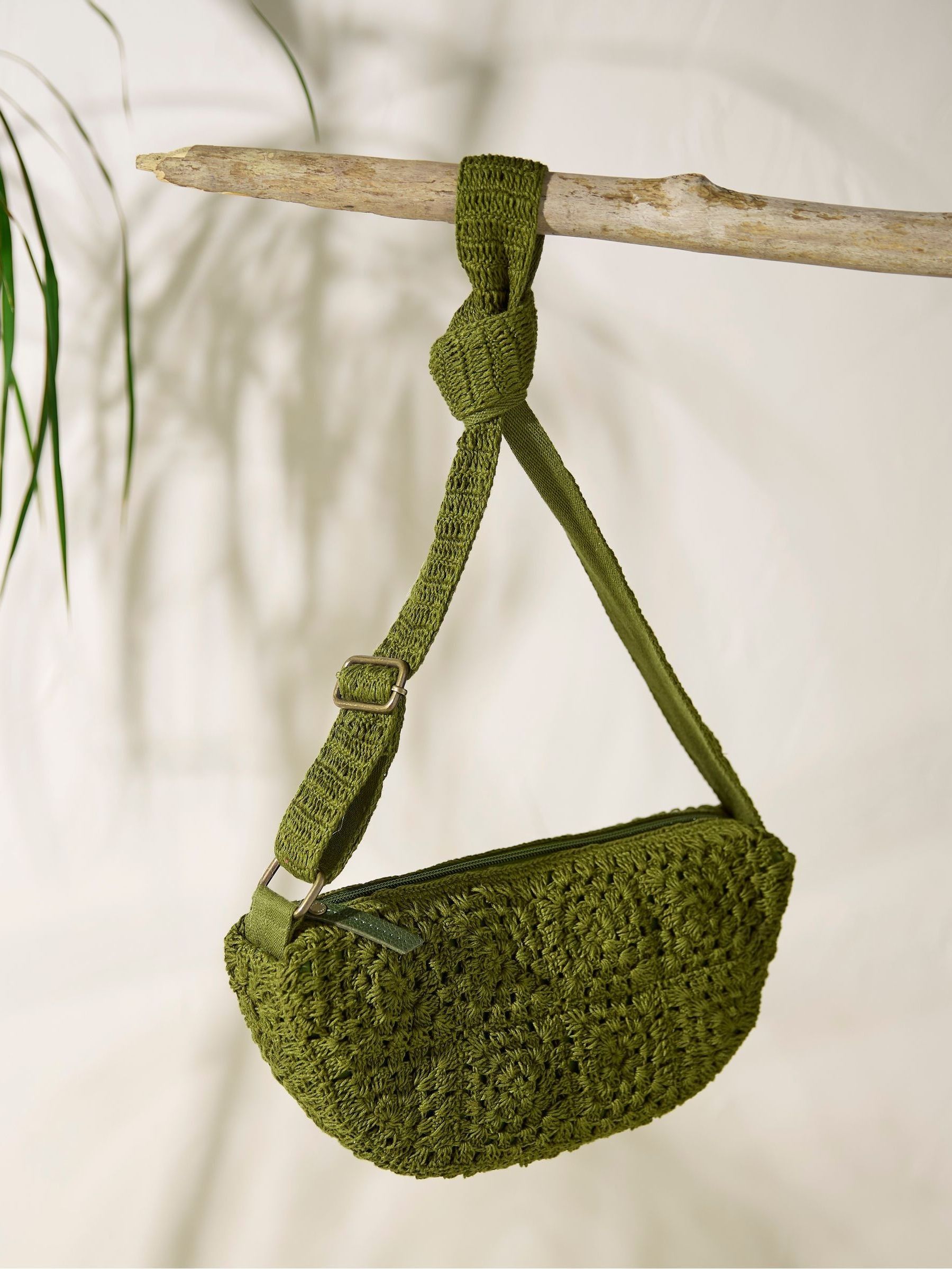 Lettie Green Macrame Sling Bag - Image 3 of 3