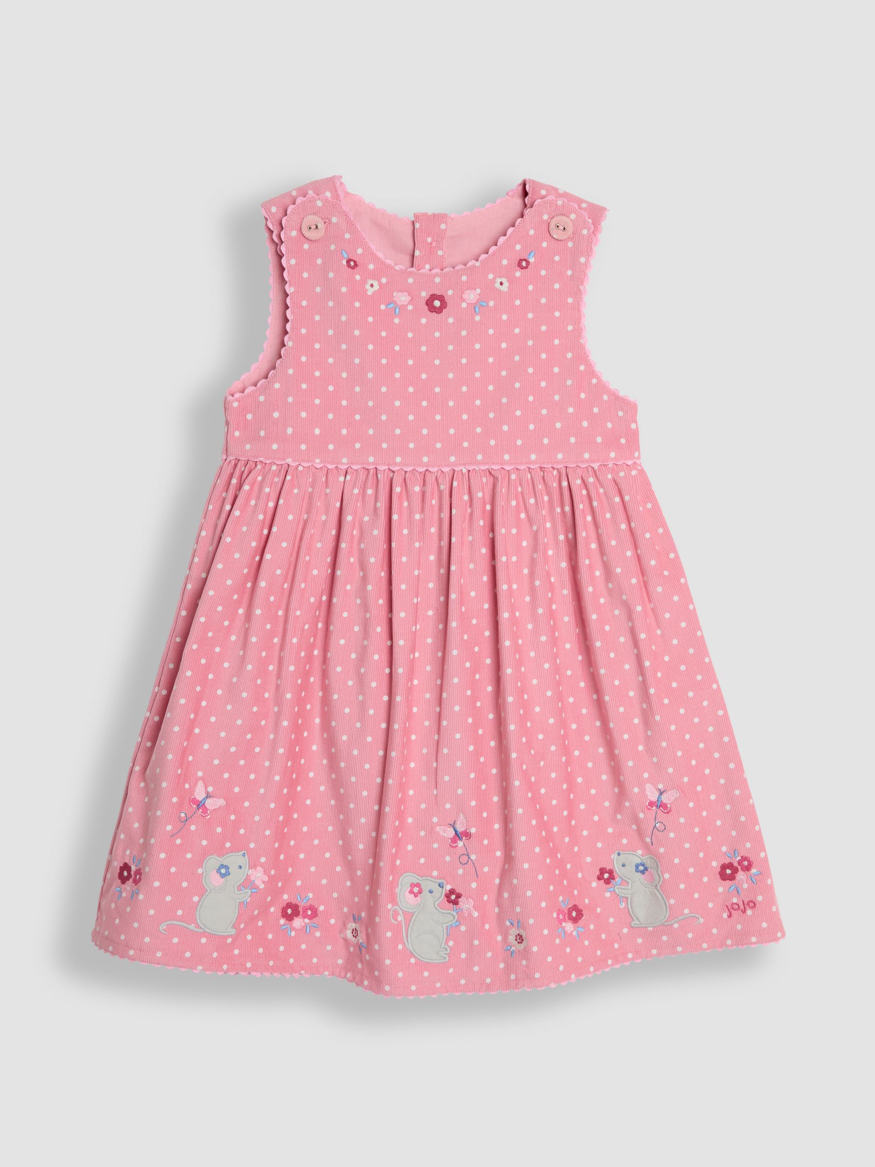 Pink Mouse Applique Cord Dress - Image 1 of 4