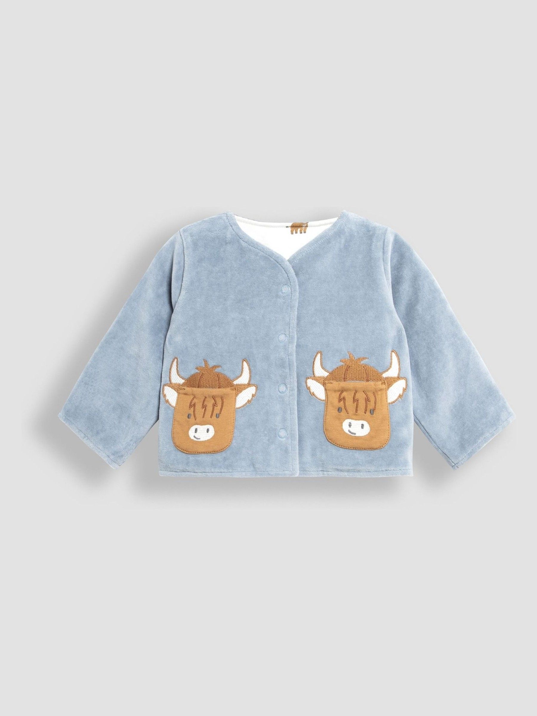 Blue Baby Highland Cow Velour Set 3 Piece - Image 2 of 7