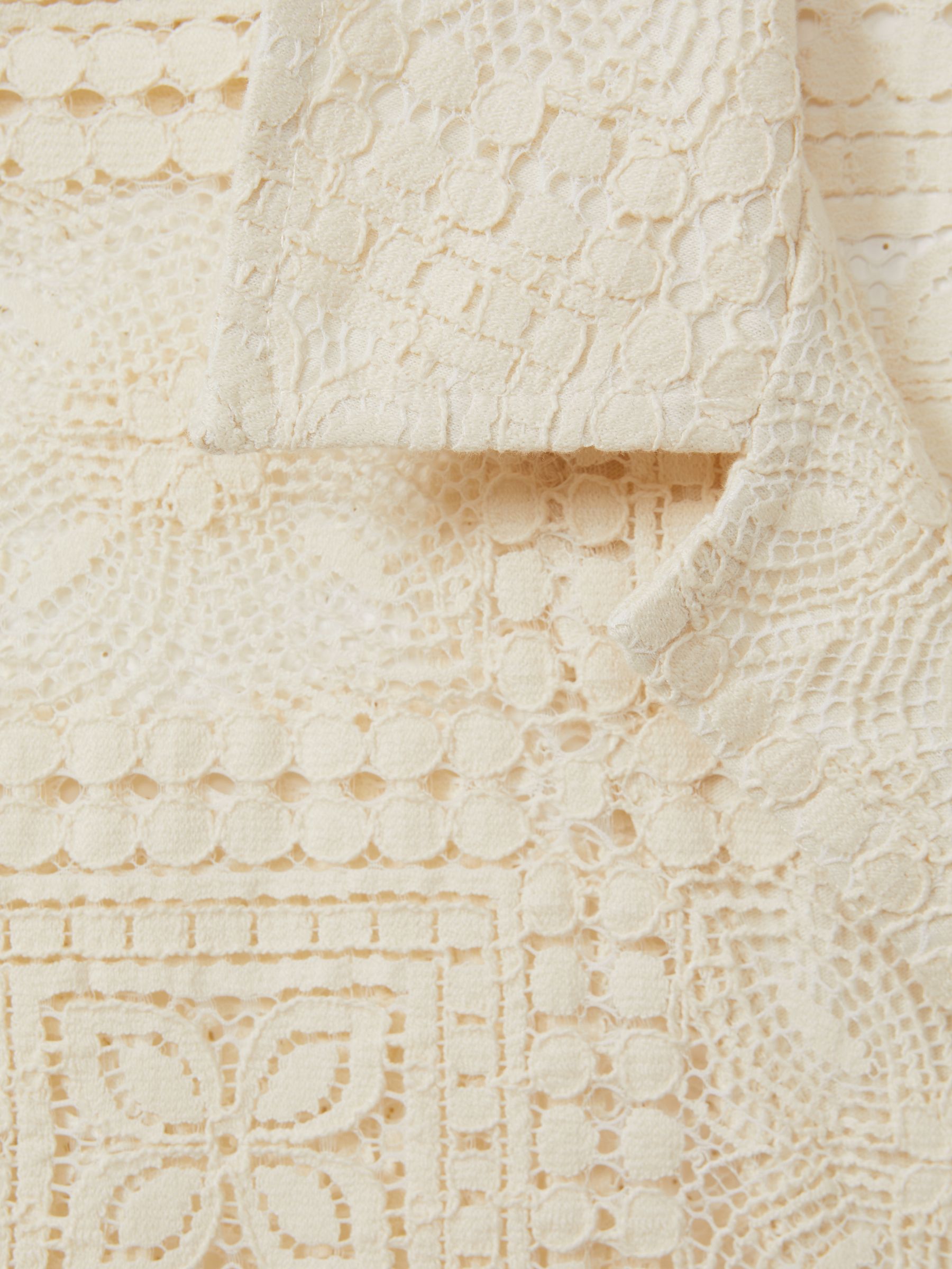Crochet Cuban-Collar Shirt in Ecru - Image 6 of 6