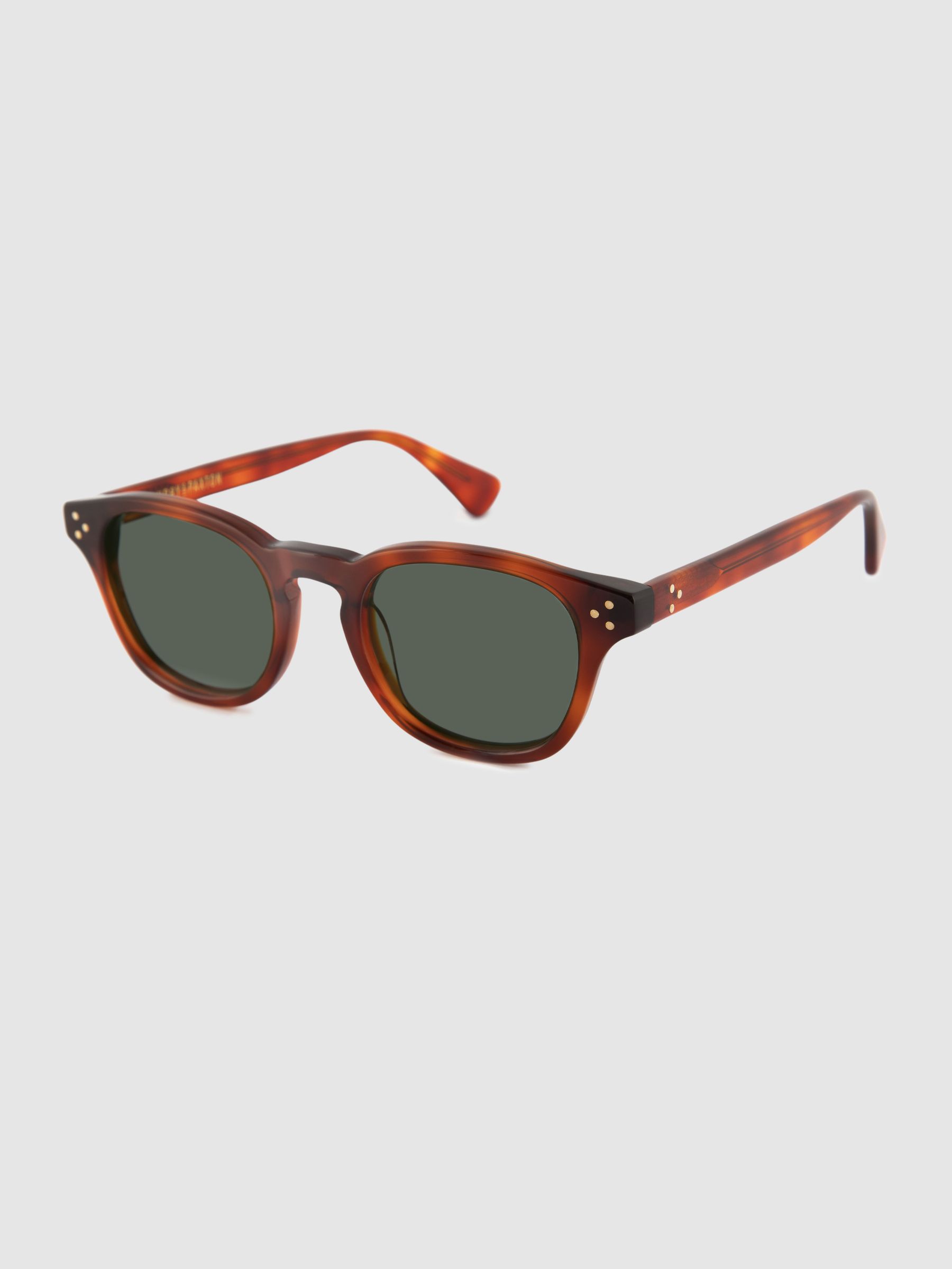 Curry and Paxton Rounded Acetate Sunglasses in Light Tortoise - Image 2 of 4
