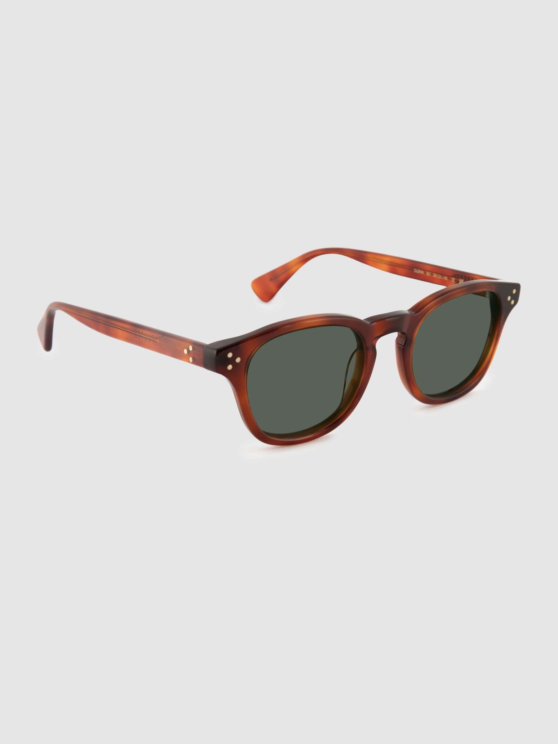 Curry and Paxton Rounded Acetate Sunglasses in Light Tortoise - Image 3 of 4