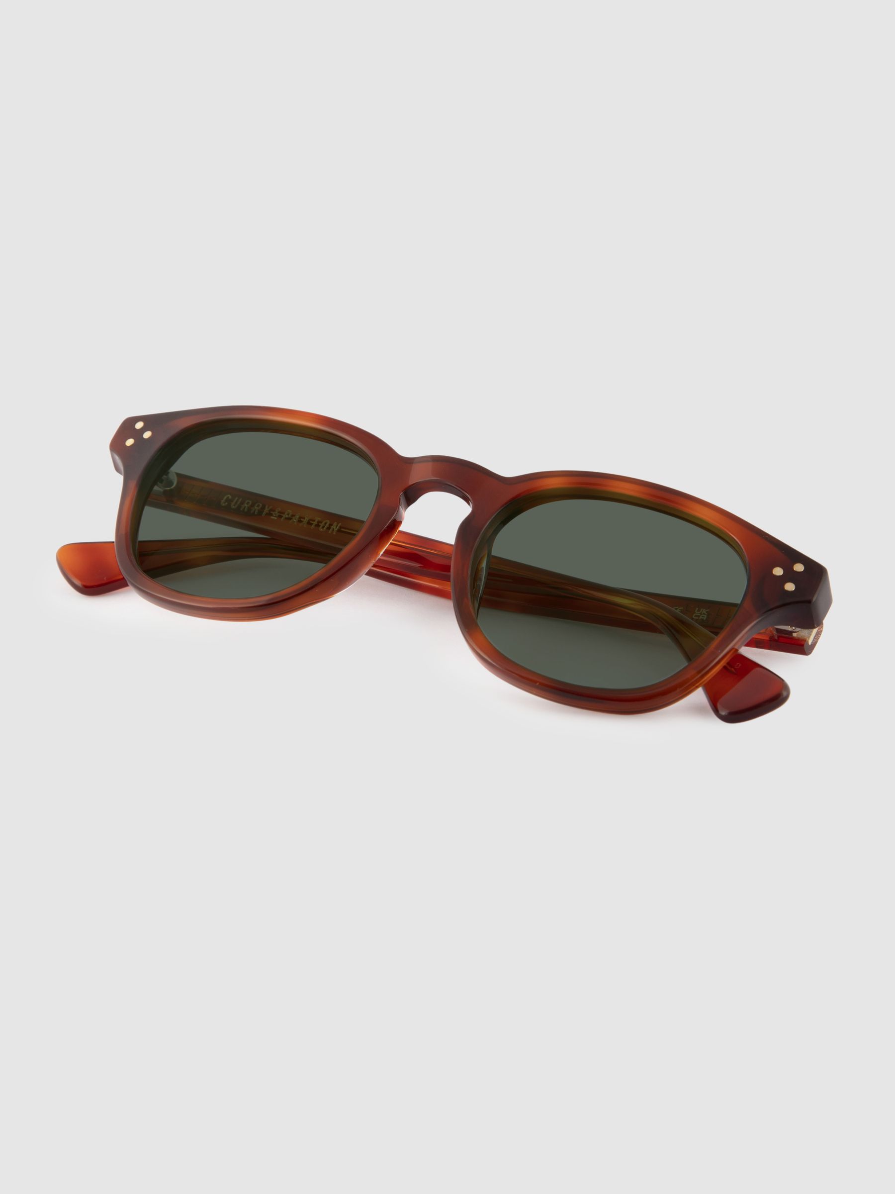 Curry and Paxton Rounded Acetate Sunglasses in Light Tortoise - Image 4 of 4