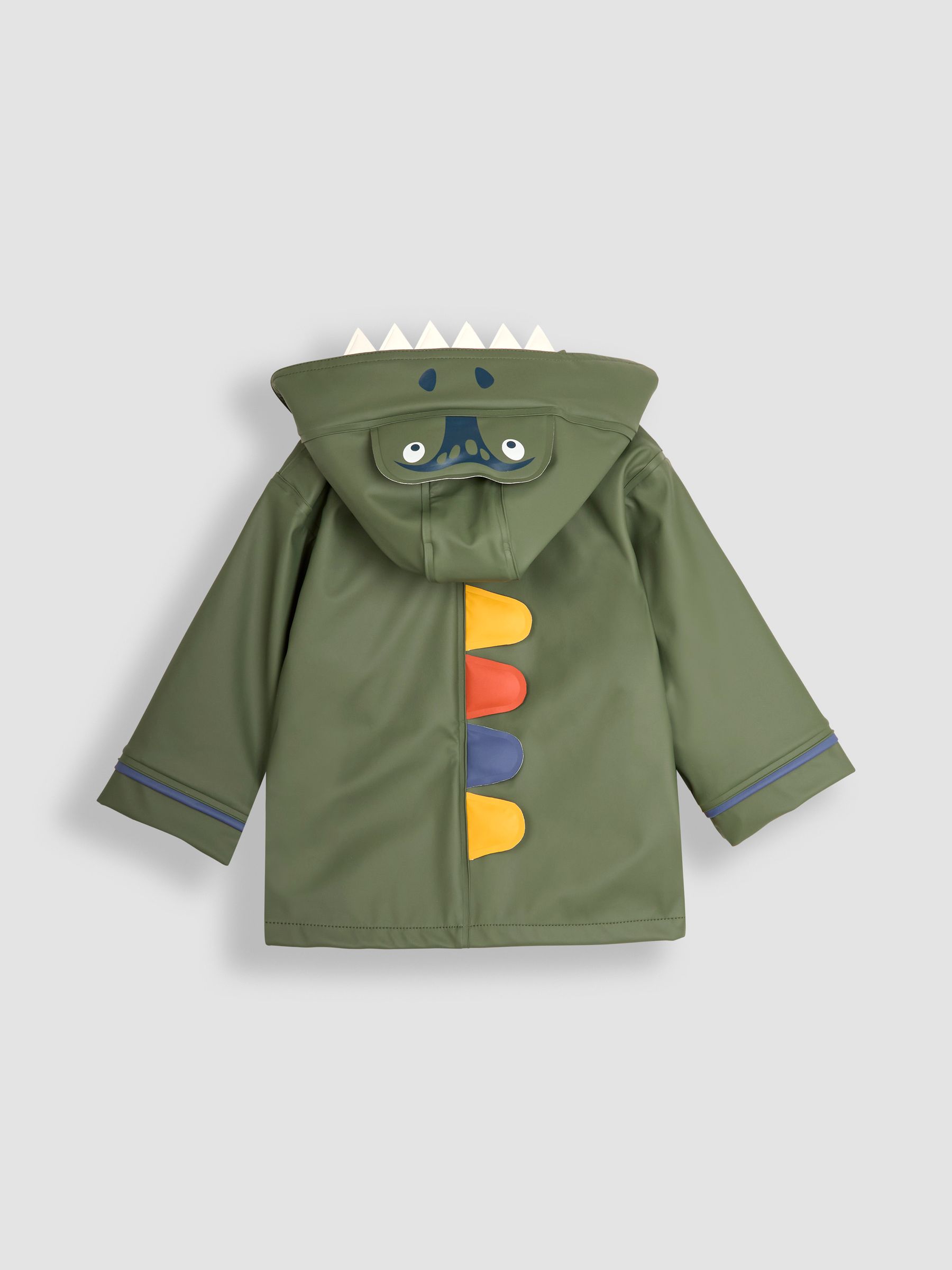 Green Dinosaur Applique Pocket Cosy Waterproof Jacket - Image 2 of 3