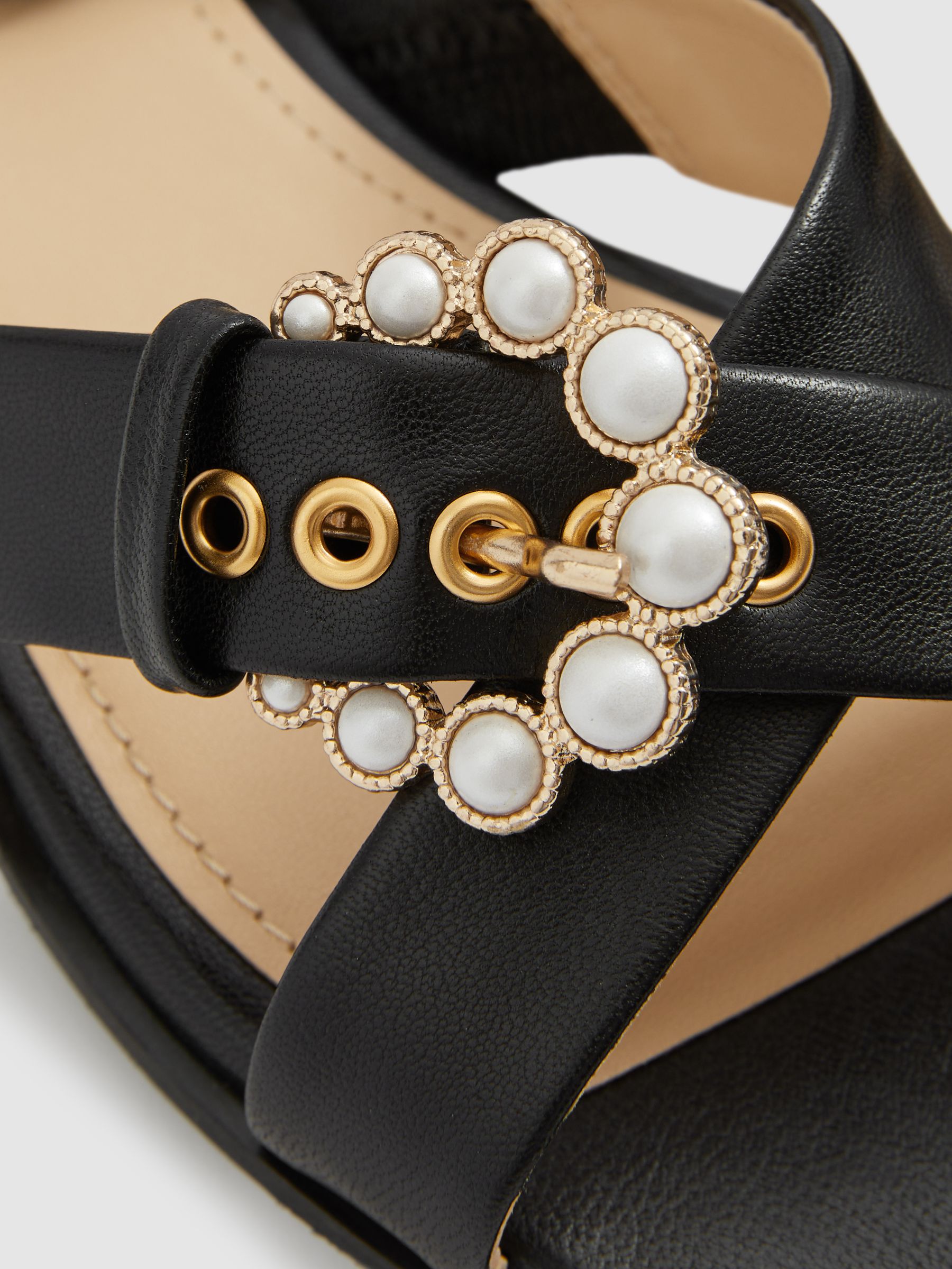 Camilla Elphick Leather Sandals in Black - Image 4 of 4