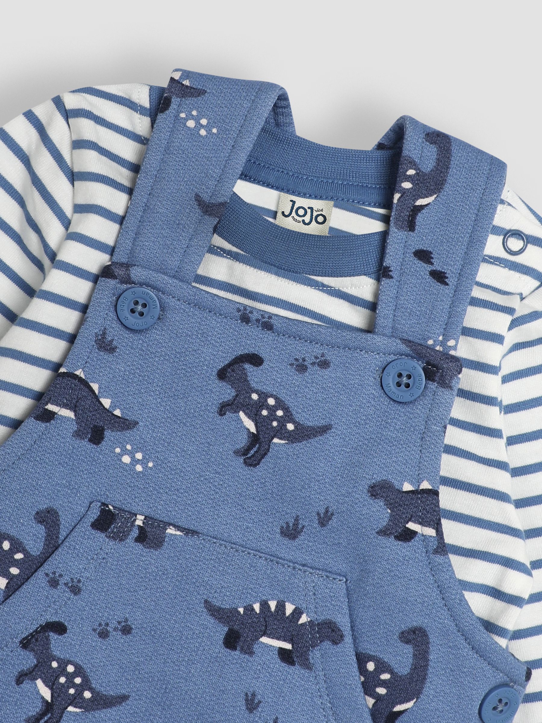 Blue Dinosaur Print Dungarees And Top Set - Image 6 of 6