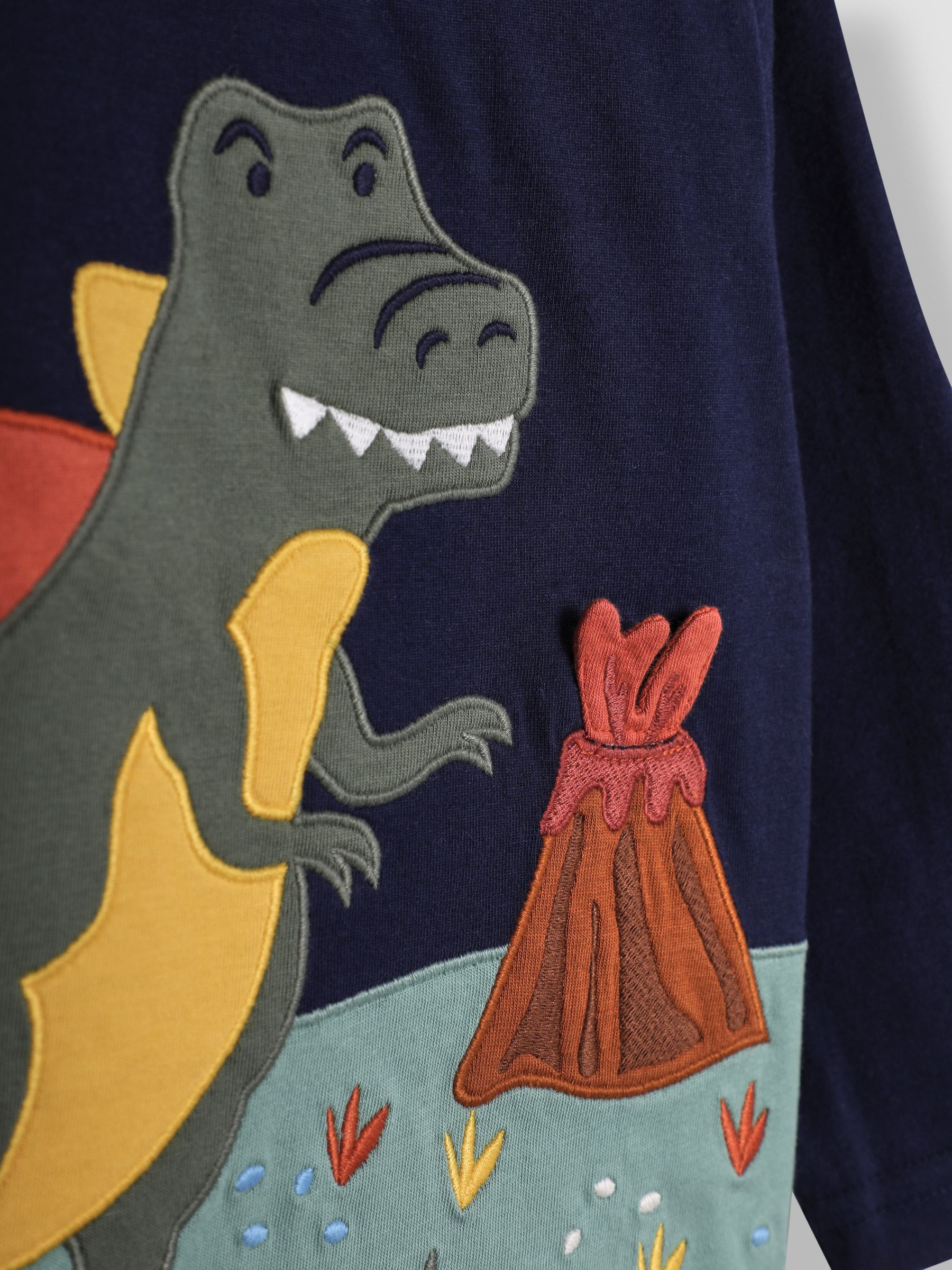 Navy Blue TRex Scene Novelty Appliqué Top - Image 3 of 3