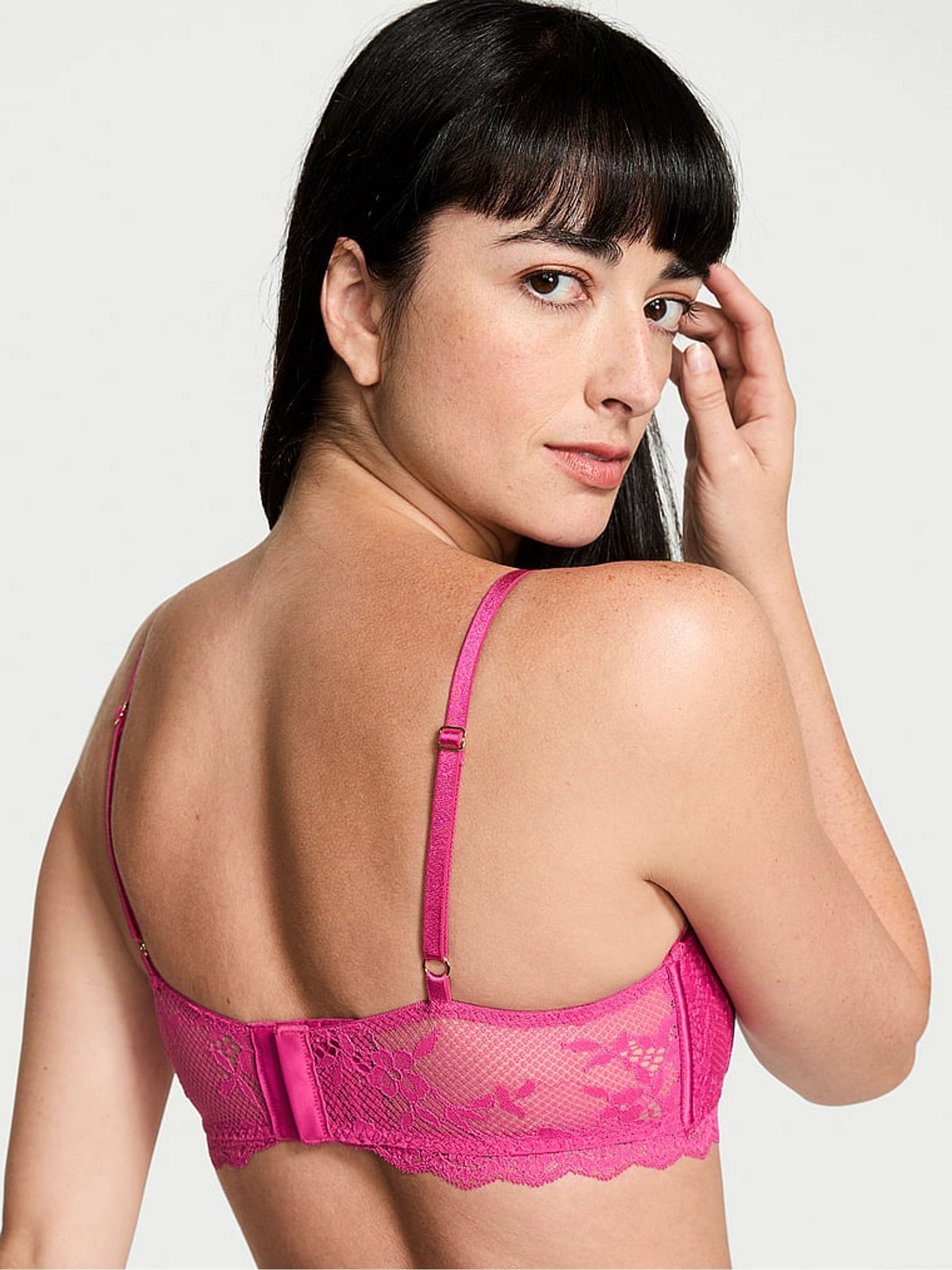 Luscious Rose Pink Lace Bandeau Bra Top - Image 2 of 4