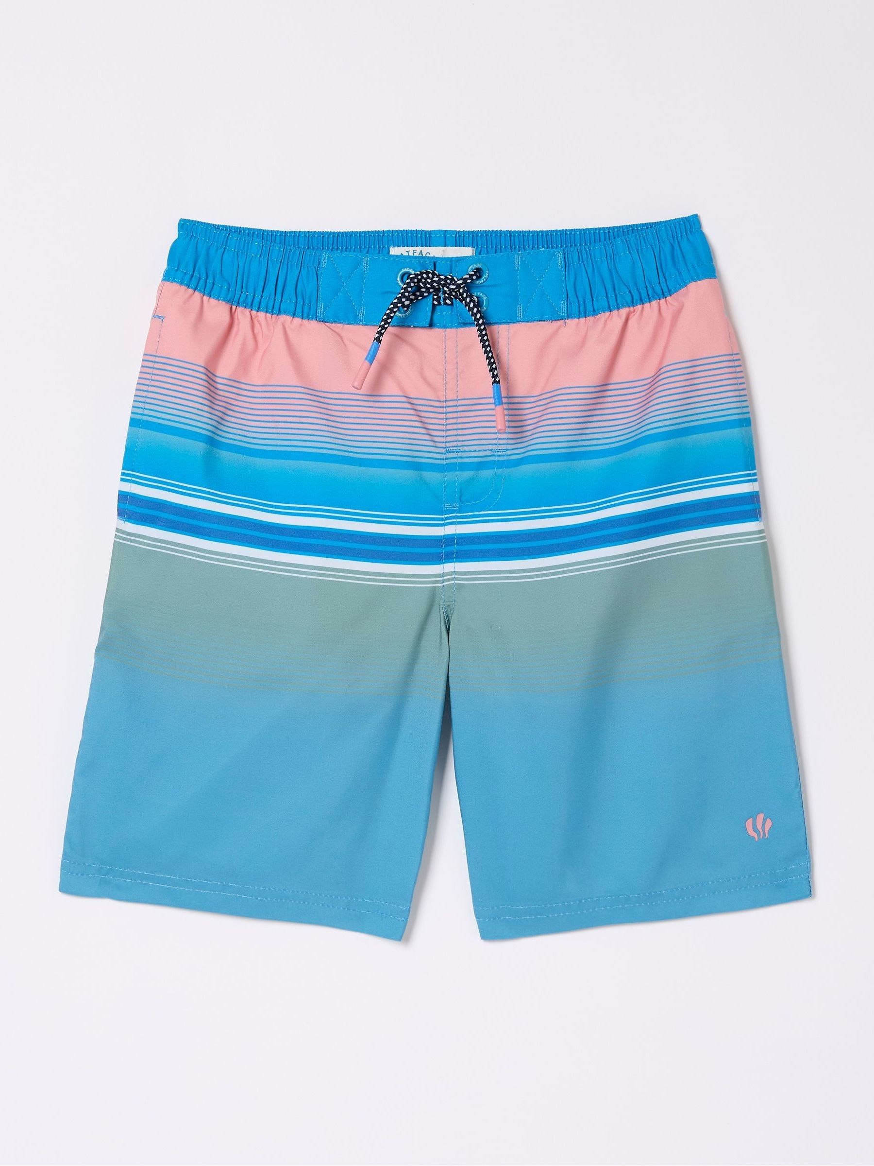 Blue Pattern Swim Shorts - Image 4 of 4
