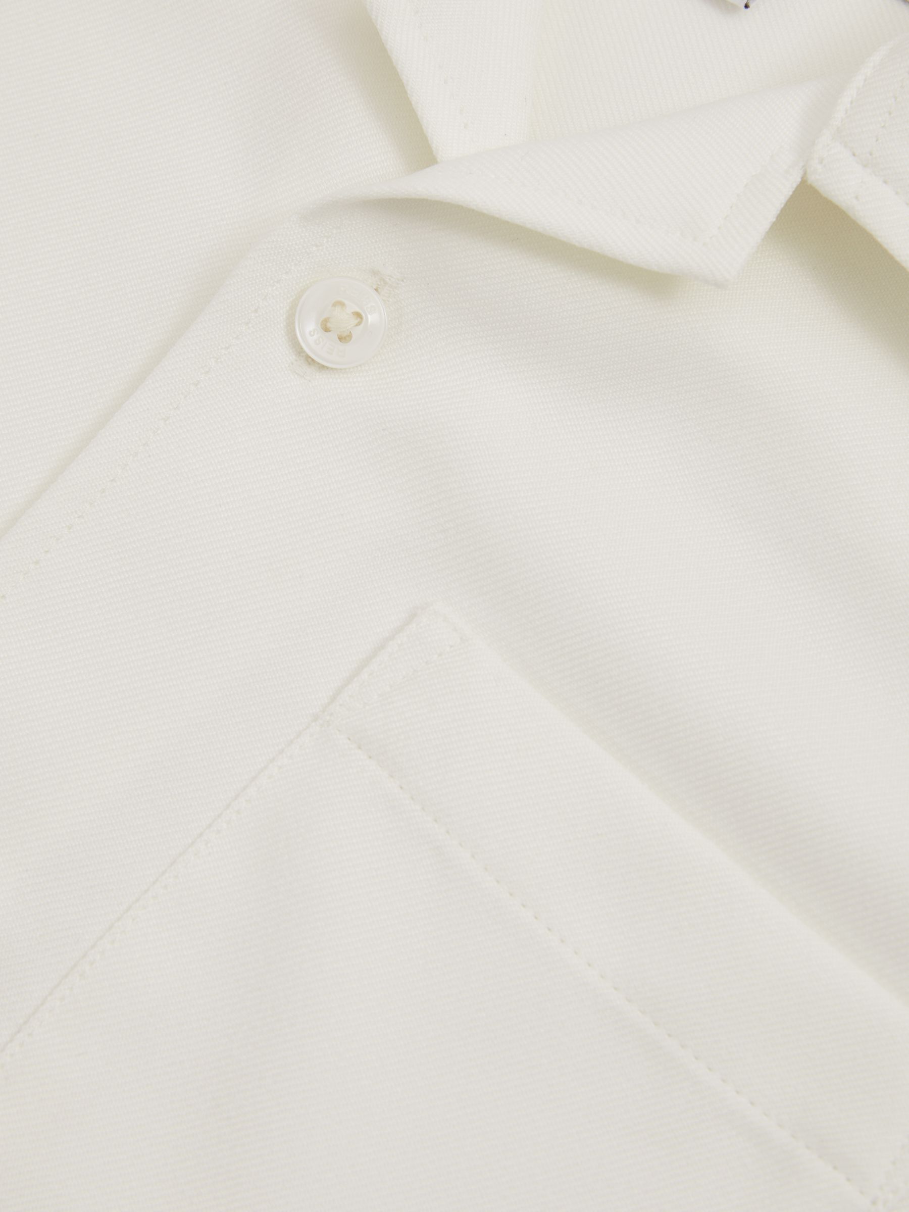 9-13 yrs Twill Cuban Collar Shirt in Off White - Image 4 of 4