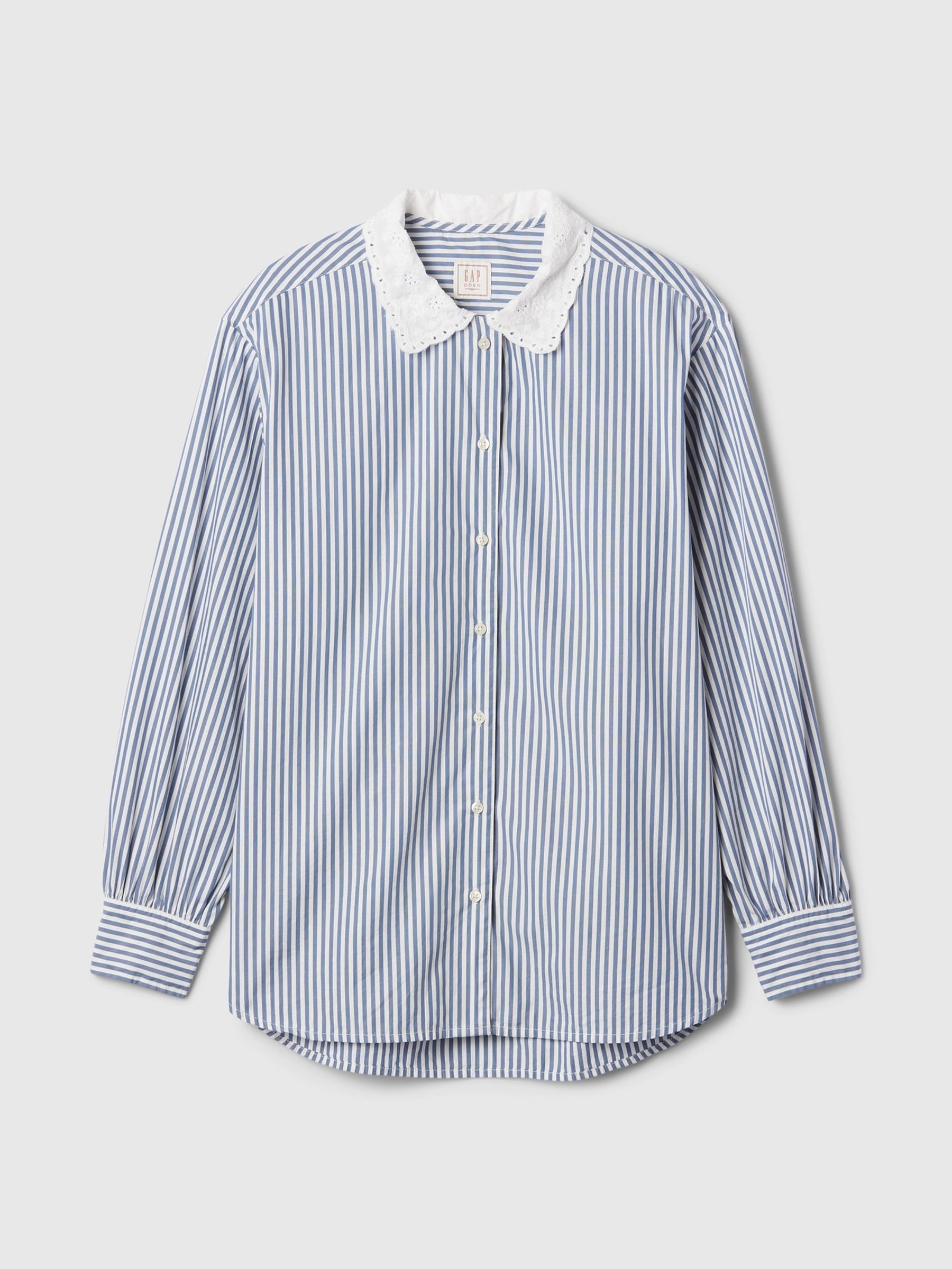 Navy Blue DÔEN Organic Cotton Striped Big Shirt - Image 5 of 5