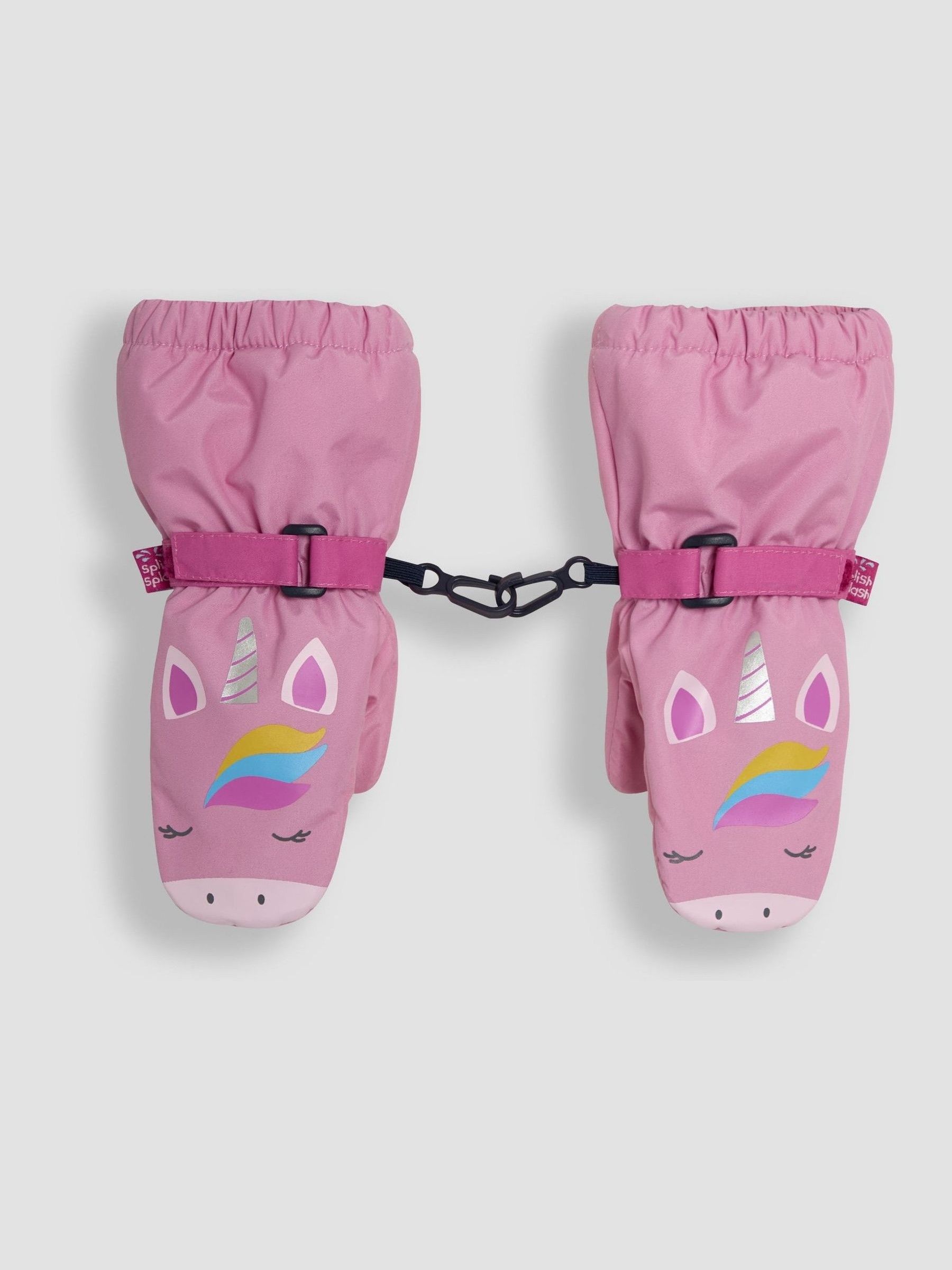 Pink Unicorn Waterproof Fleece Lined Mittens - Image 2 of 3