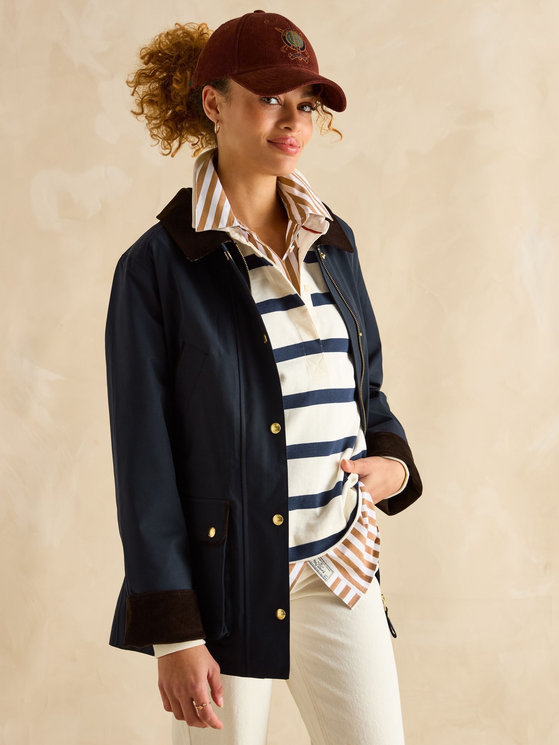 Katherine Navy Blue Waterproof Heritage Coat - Image 6 of 13