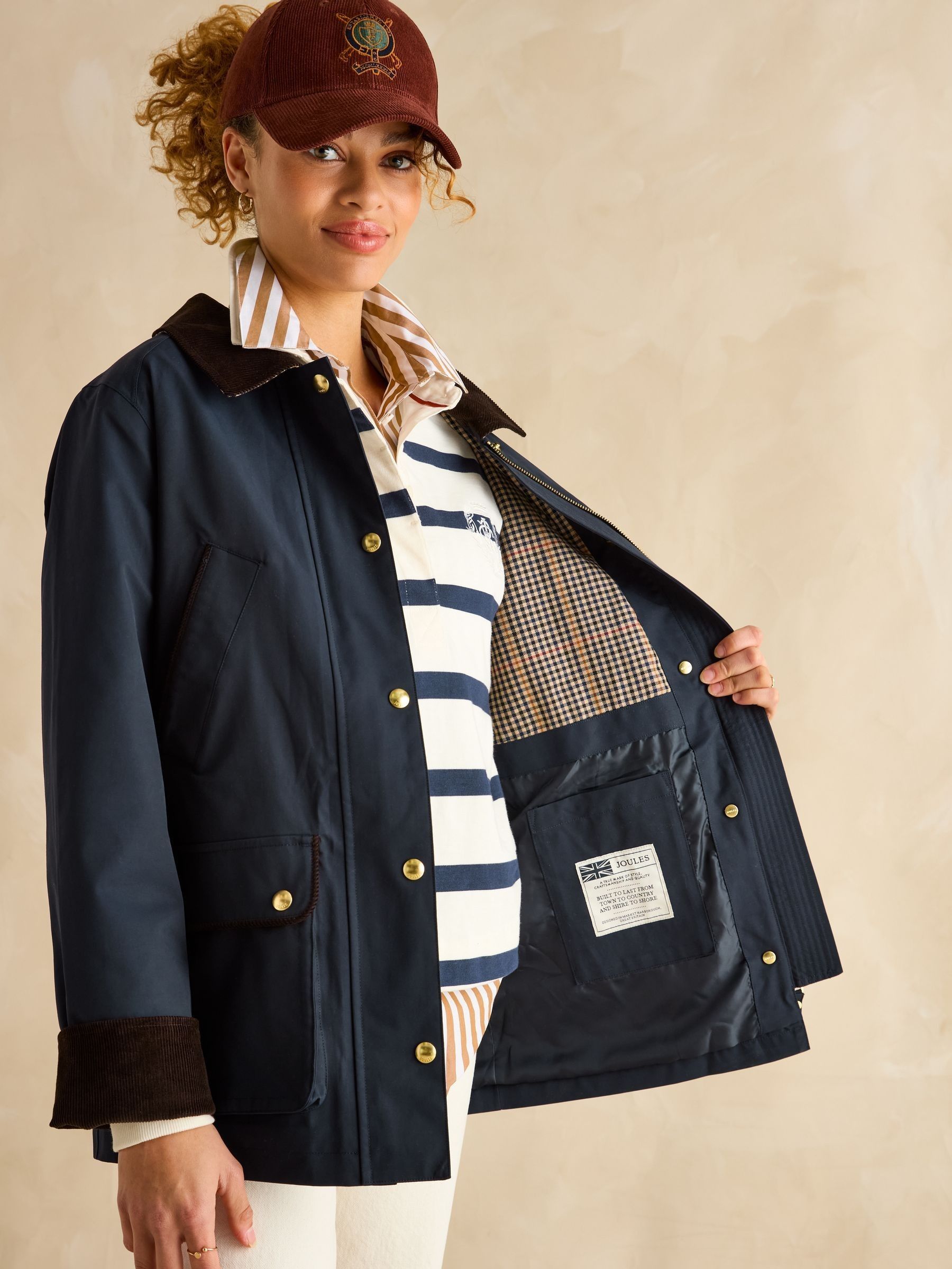 Katherine Navy Blue Waterproof Heritage Coat - Image 7 of 13