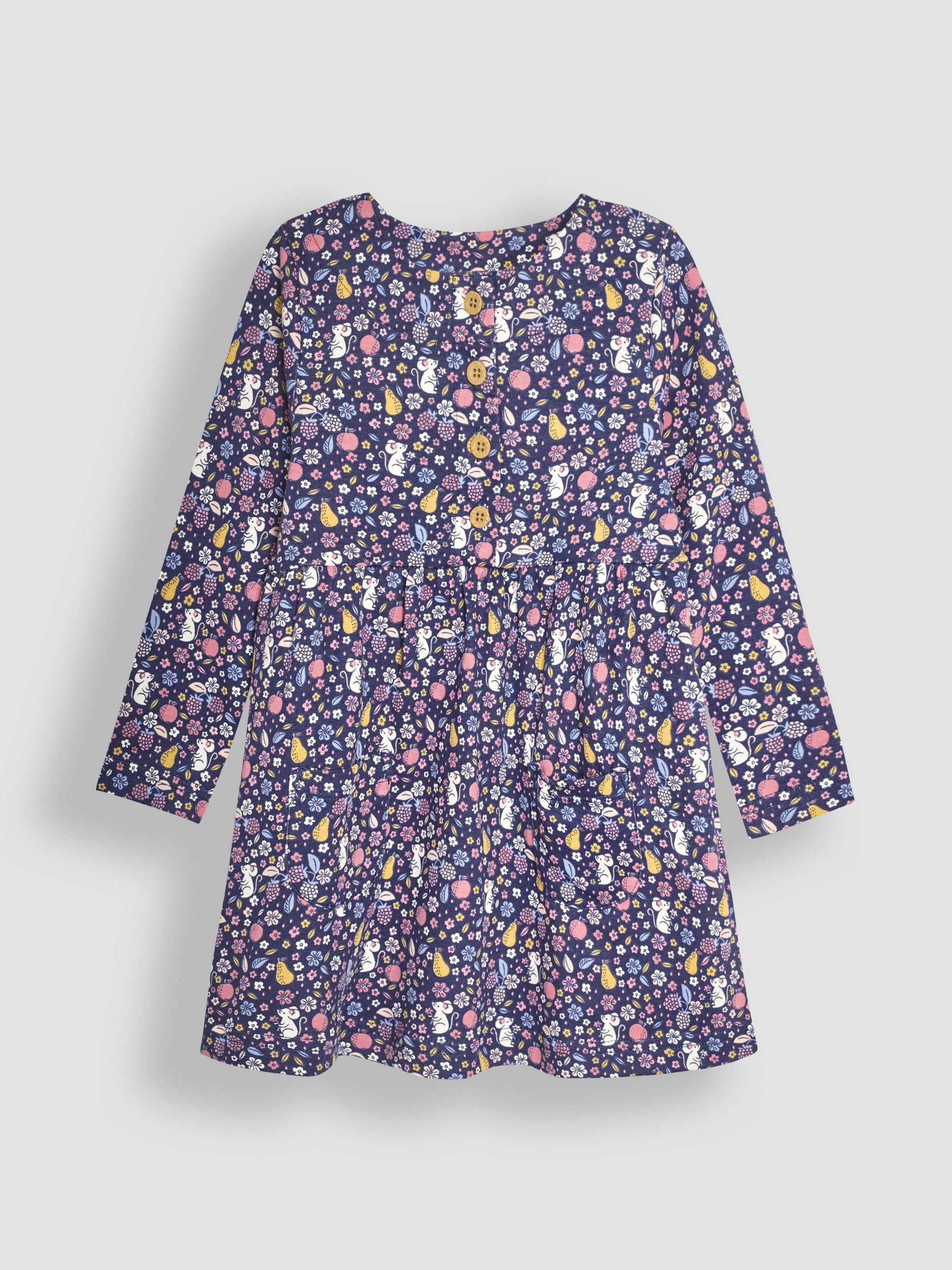 Denim Blue Fruit & Mouse Button Front Dress - Image 2 of 3