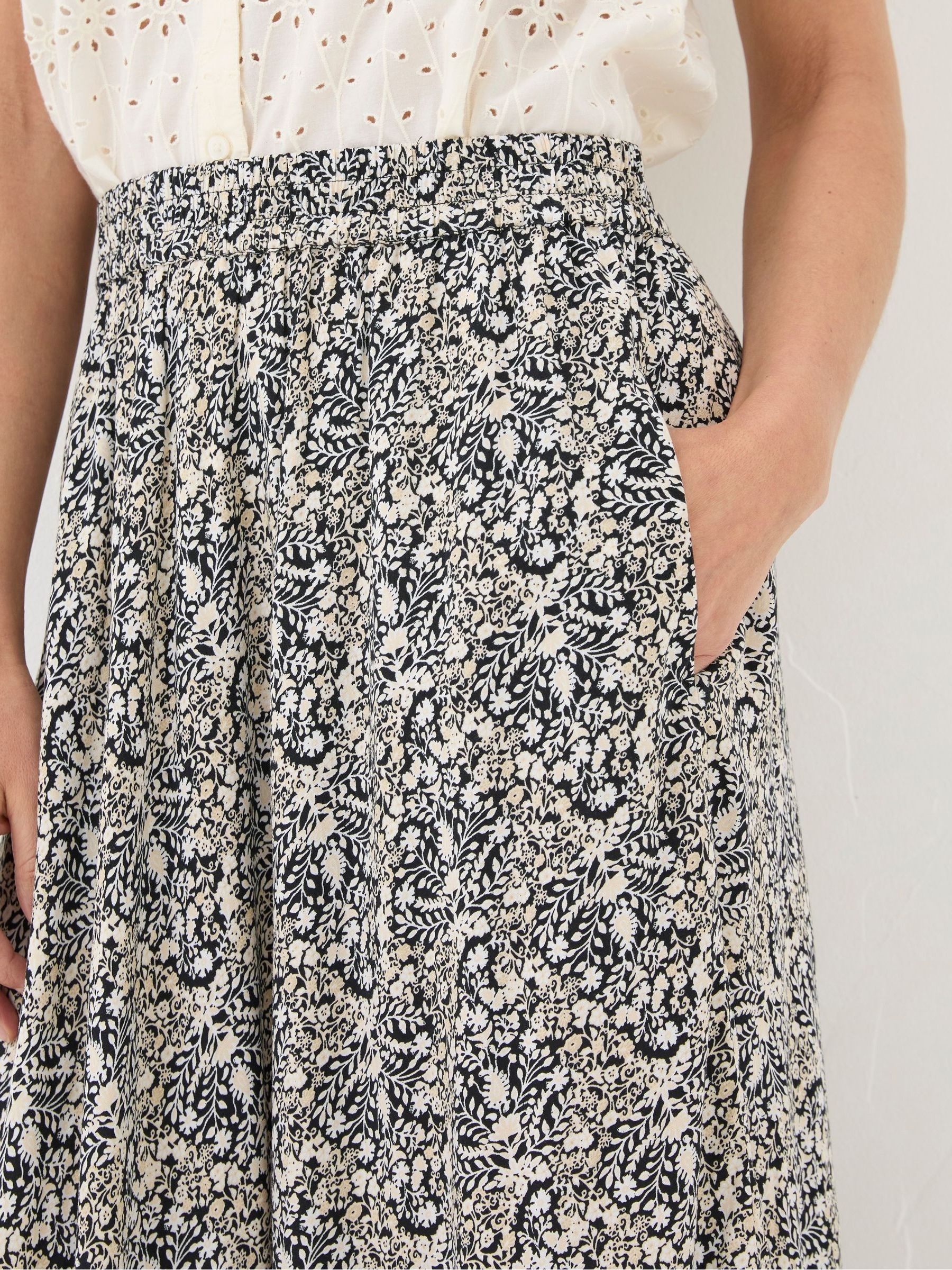 Lissy Black Inlay Floral Maxi Skirt | FatFace