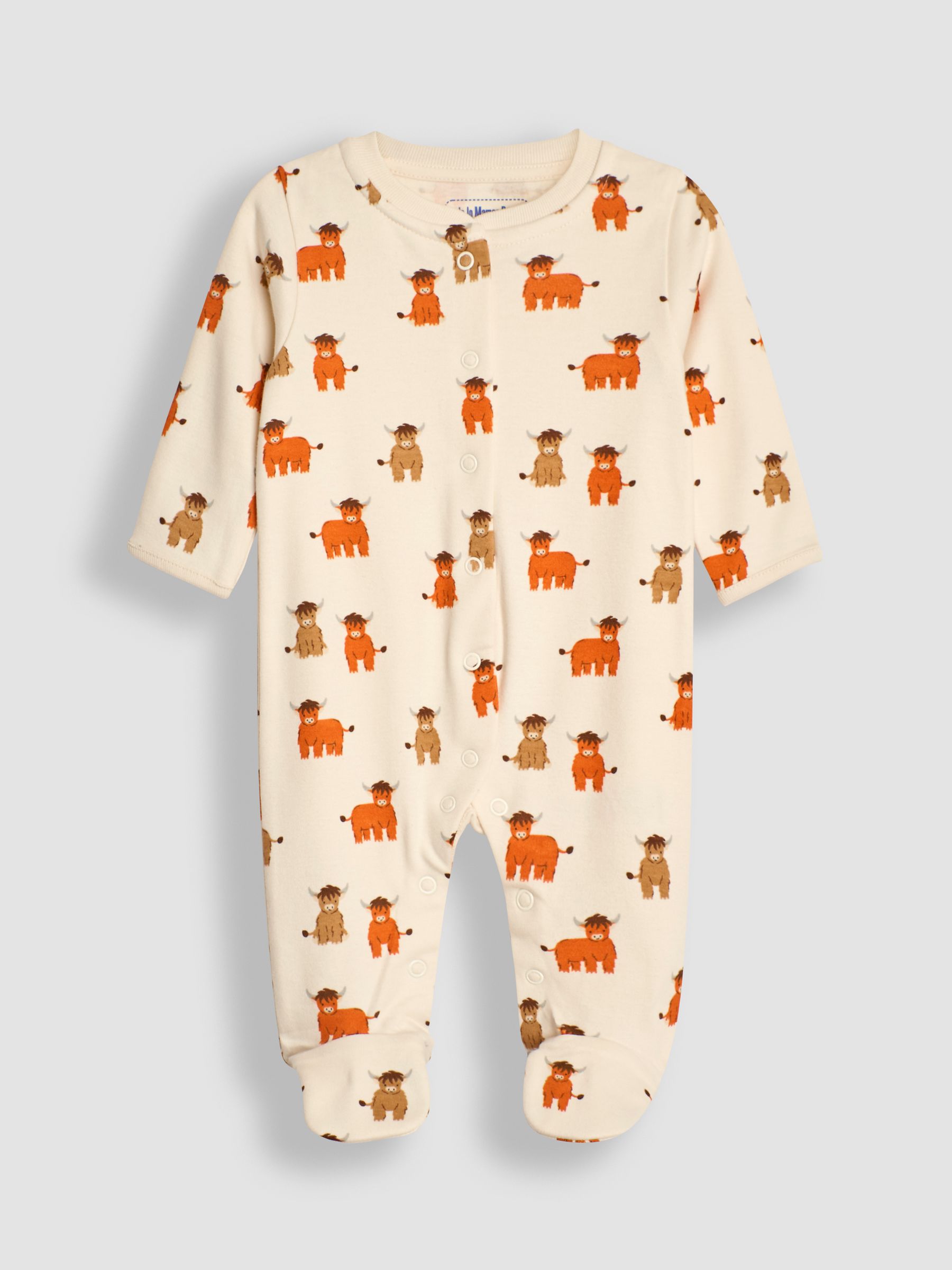 Rust Cow Cotton Footed Animal Print Sleepsuits 3-Pack - Image 2 of 8