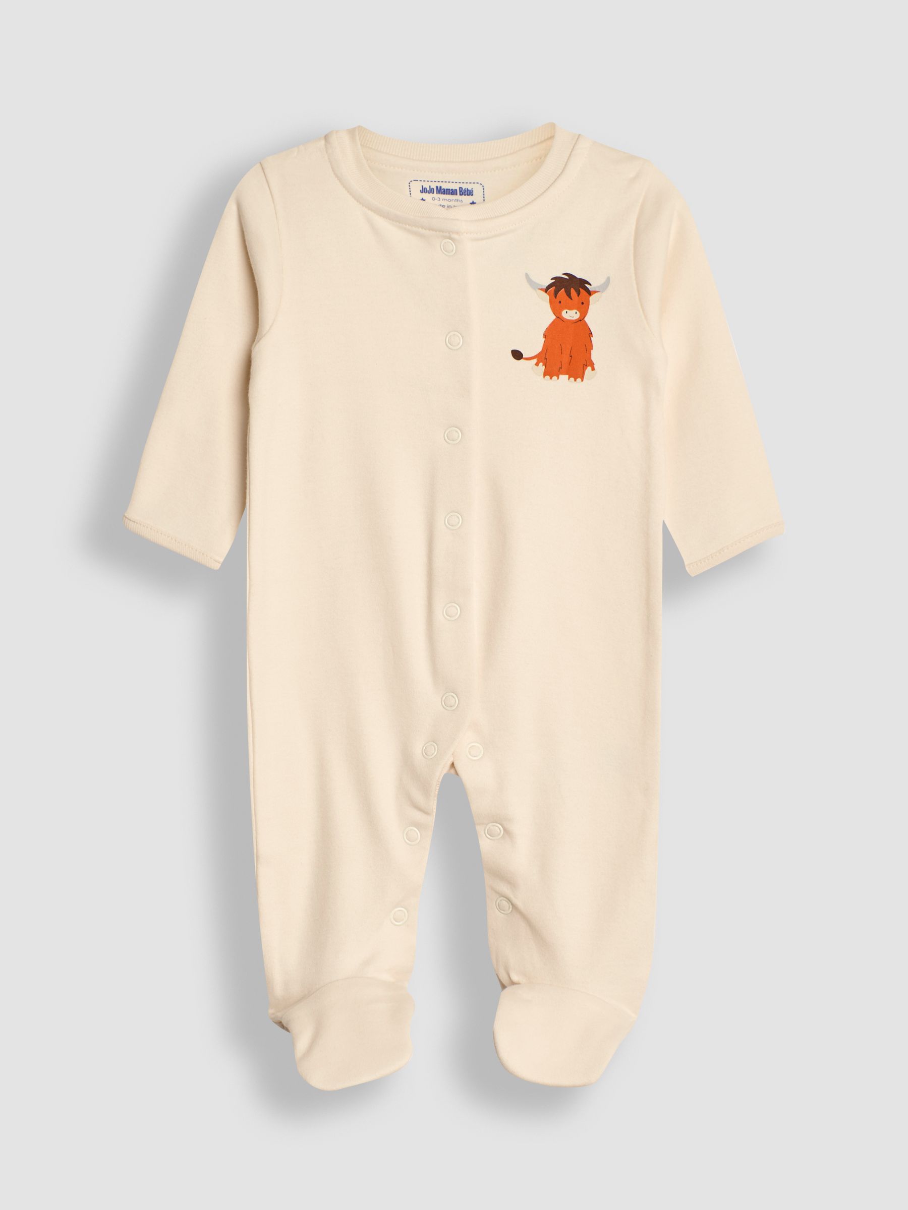 Rust Cow Cotton Footed Animal Print Sleepsuits 3-Pack - Image 4 of 8